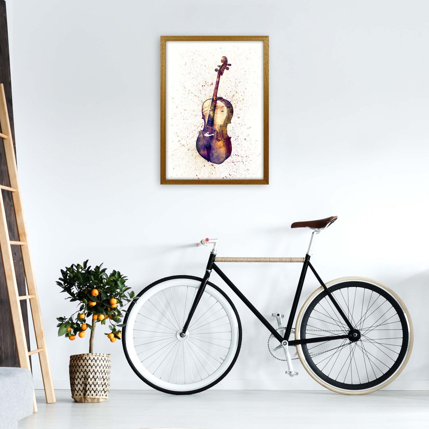 Cello Watercolour Music Art Print by Michael Tompsett A2 Print Only