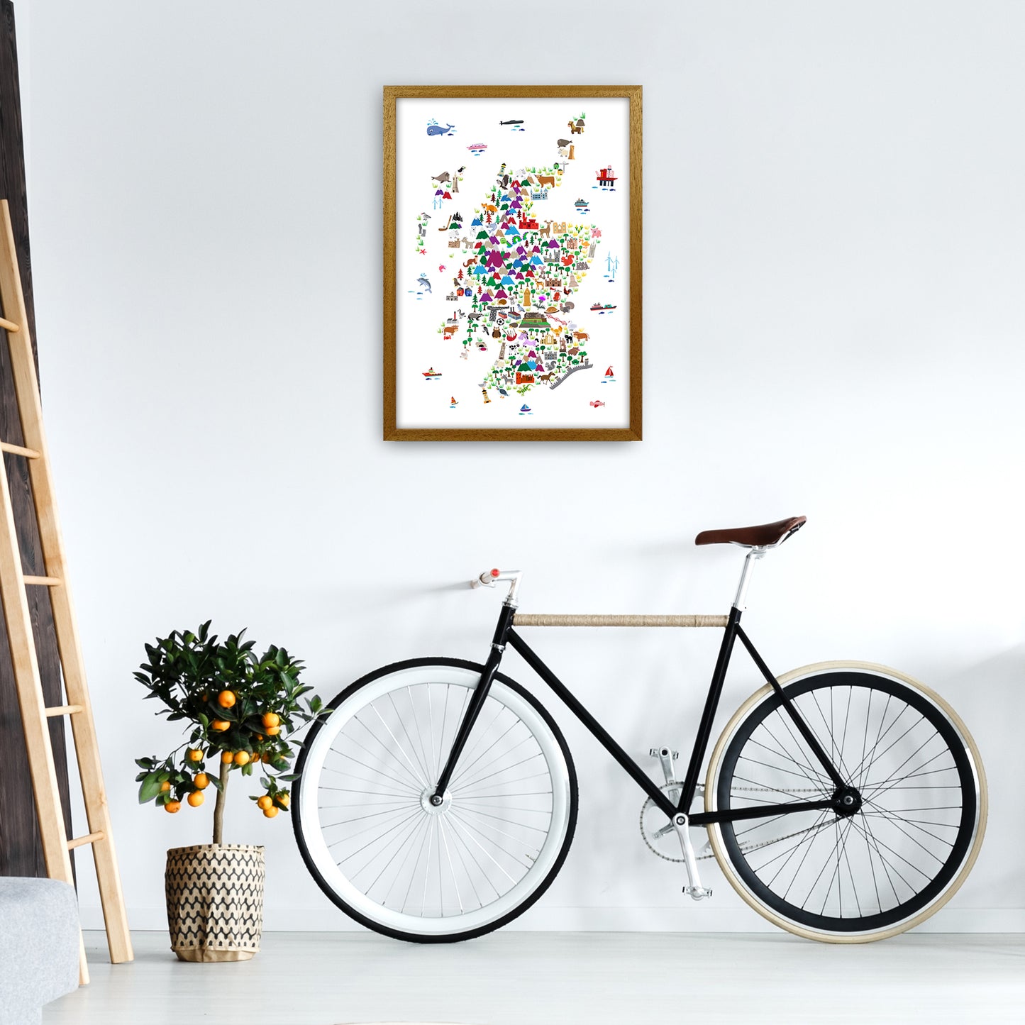 Animal Map of Scotland Nursery Print by Michael Tompsett A2 Print Only