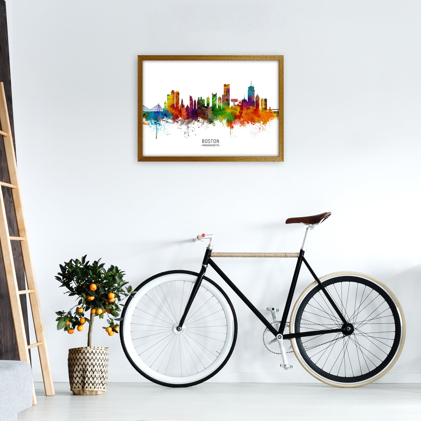 Boston Massachusetts Skyline Art Print by Michael Tompsett A2 Print Only