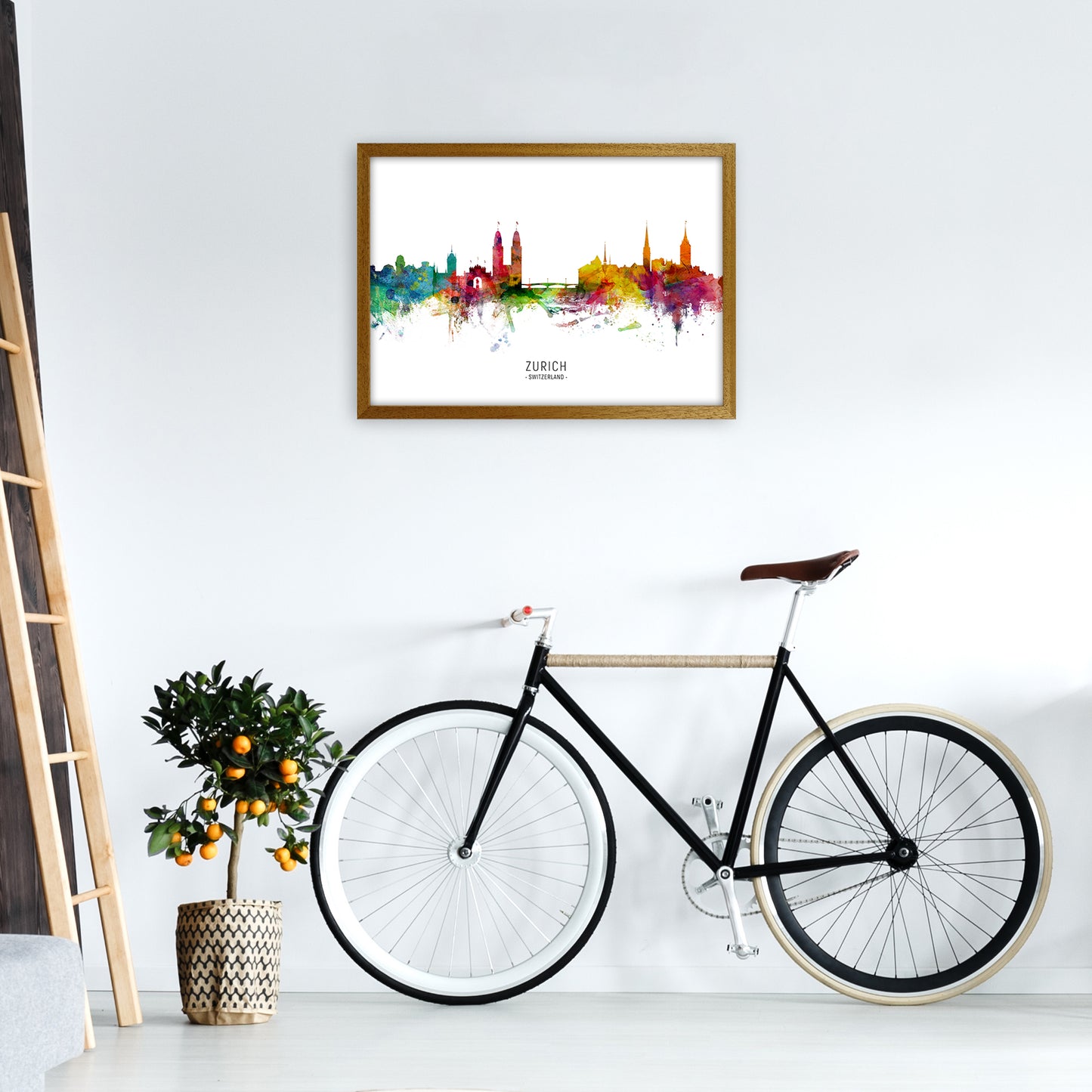 Zurich Switzerland Skyline Art Print by Michael Tompsett A2 Print Only