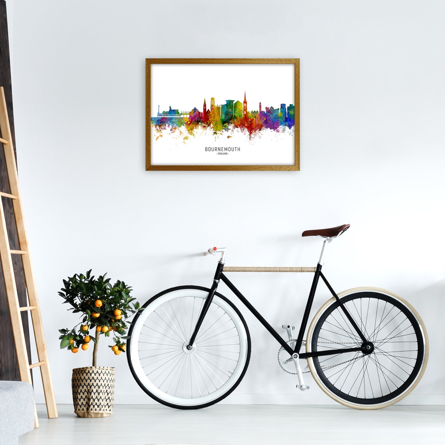 Bournemouth England Skyline Art Print by Michael Tompsett A2 Print Only