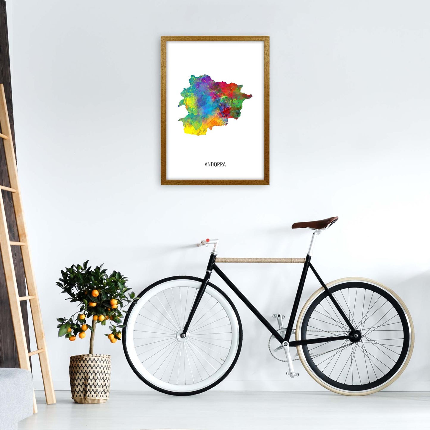 Andorra Watercolour Map Art Print by Michael Tompsett A2 Print Only