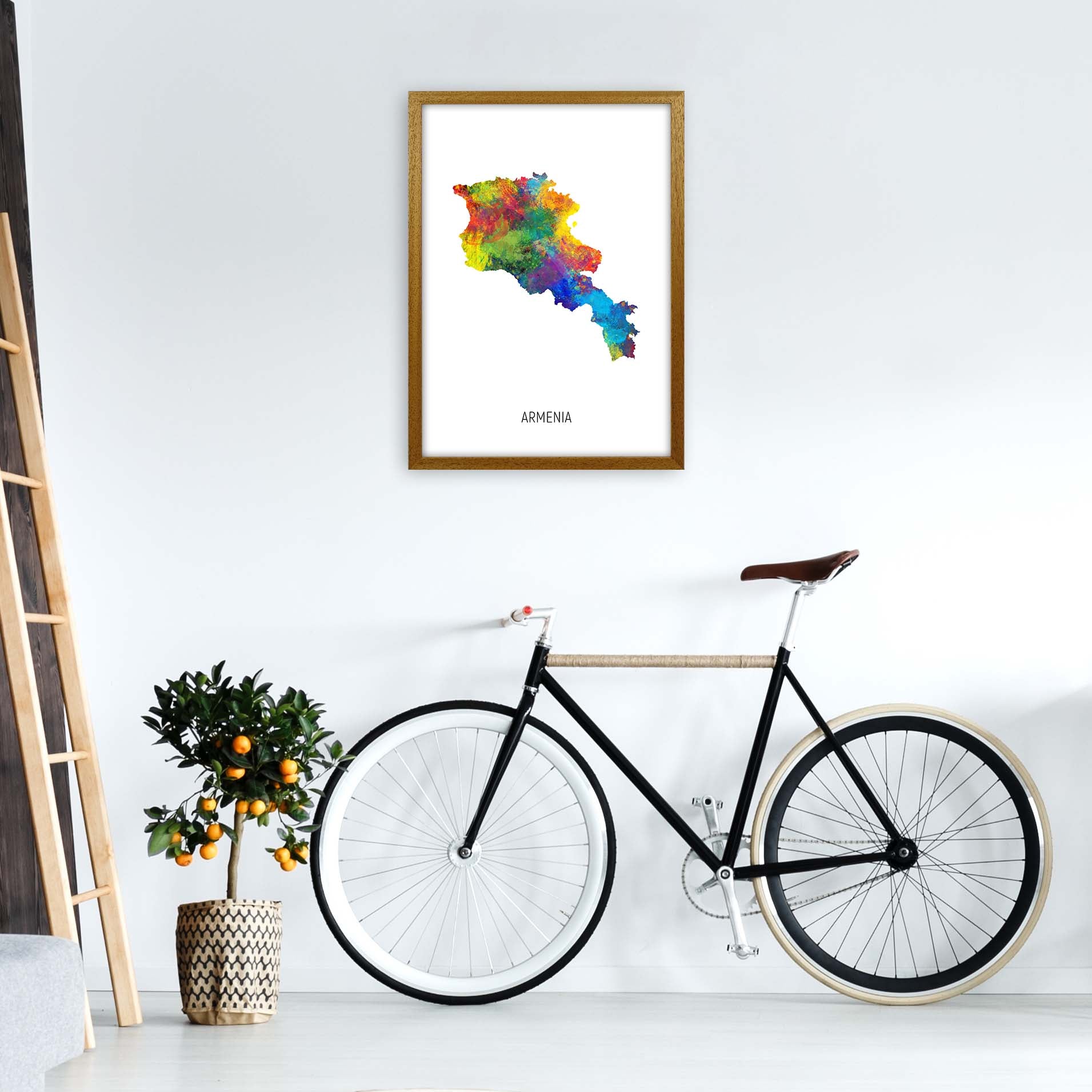 Armenia Watercolour Map Art Print by Michael Tompsett A2 Print Only