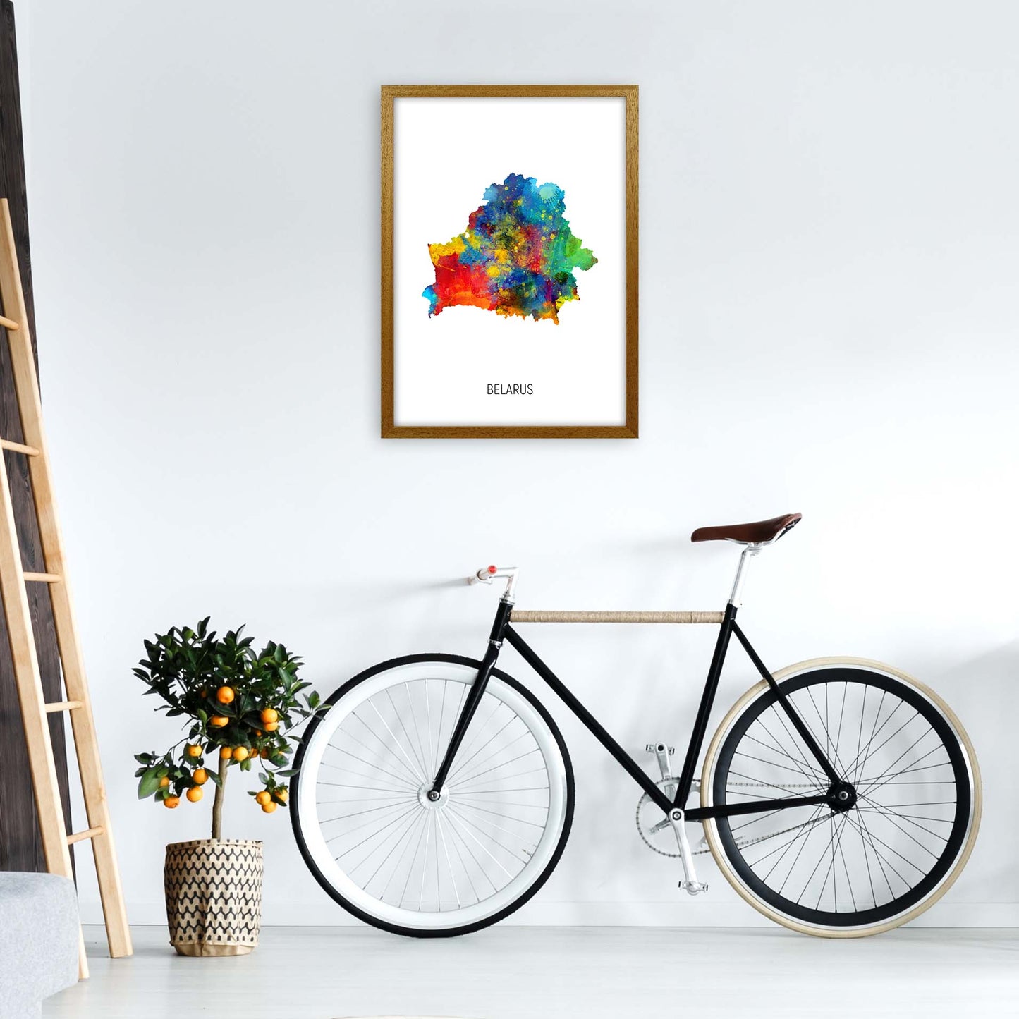 Belarus Watercolour Map Art Print by Michael Tompsett A2 Print Only