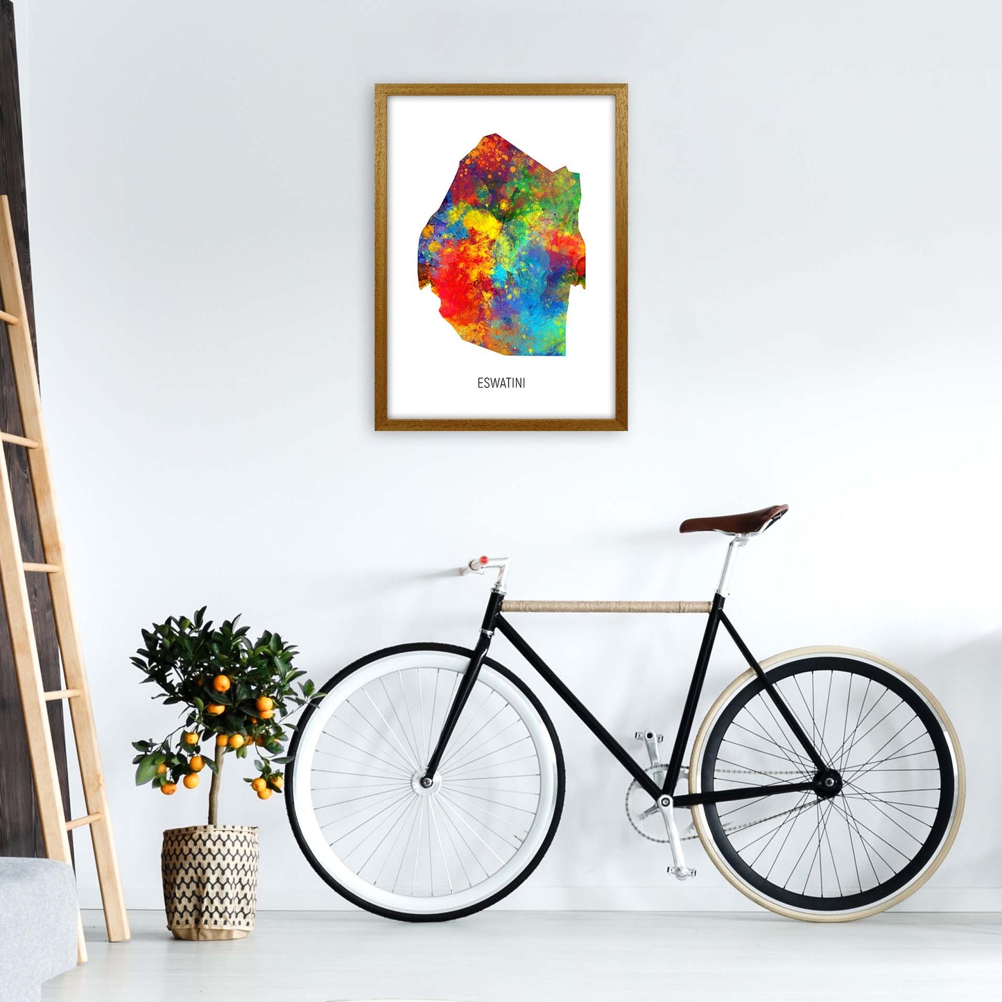 Eswatini Watercolour Map Art Print by Michael Tompsett A2 Print Only