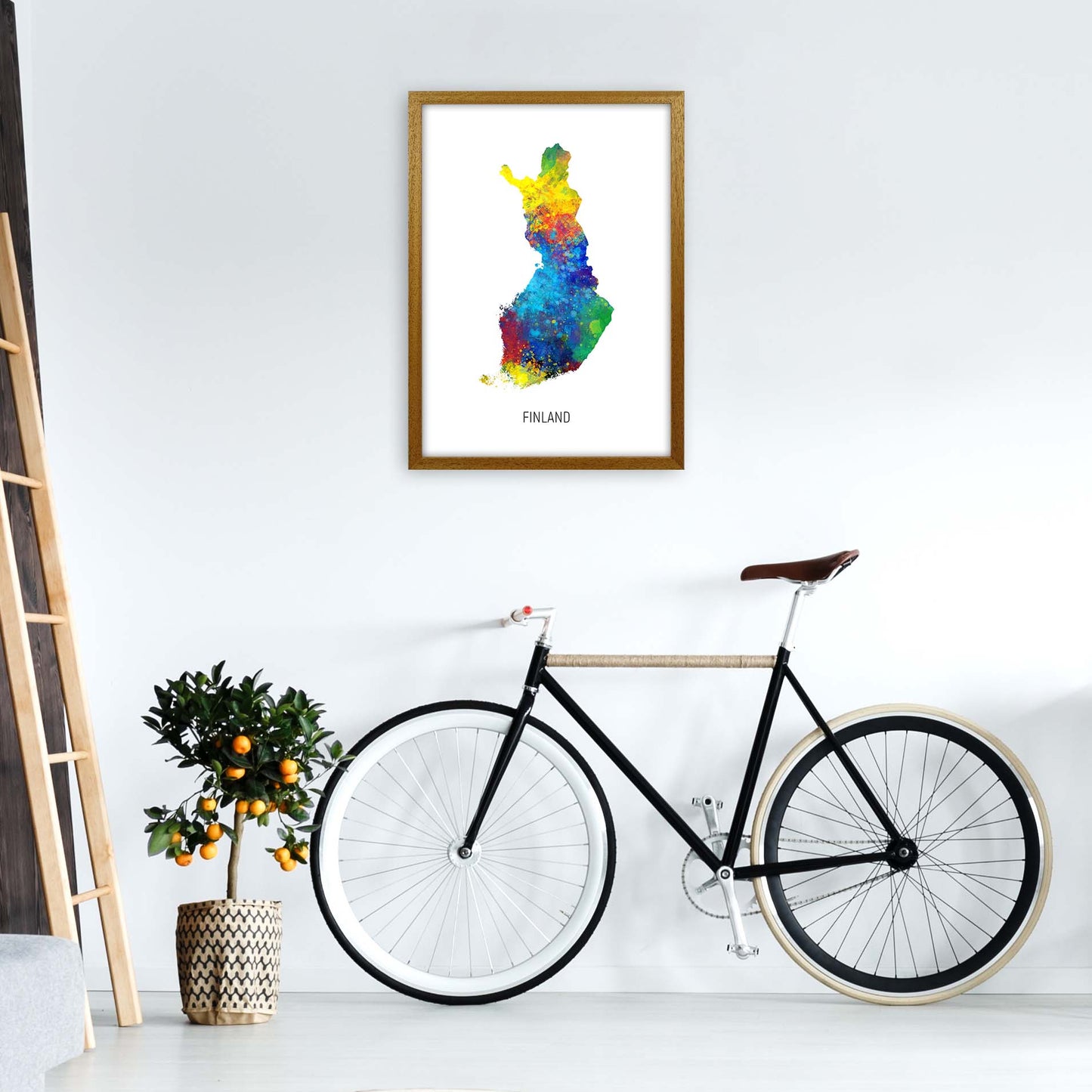 Finland Watercolour Map Art Print by Michael Tompsett A2 Print Only