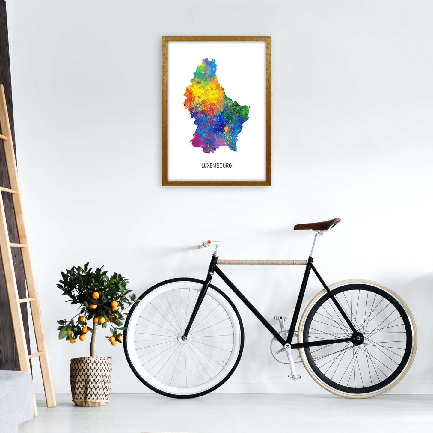 Luxembourg Watercolour Map Art Print by Michael Tompsett A2 Print Only