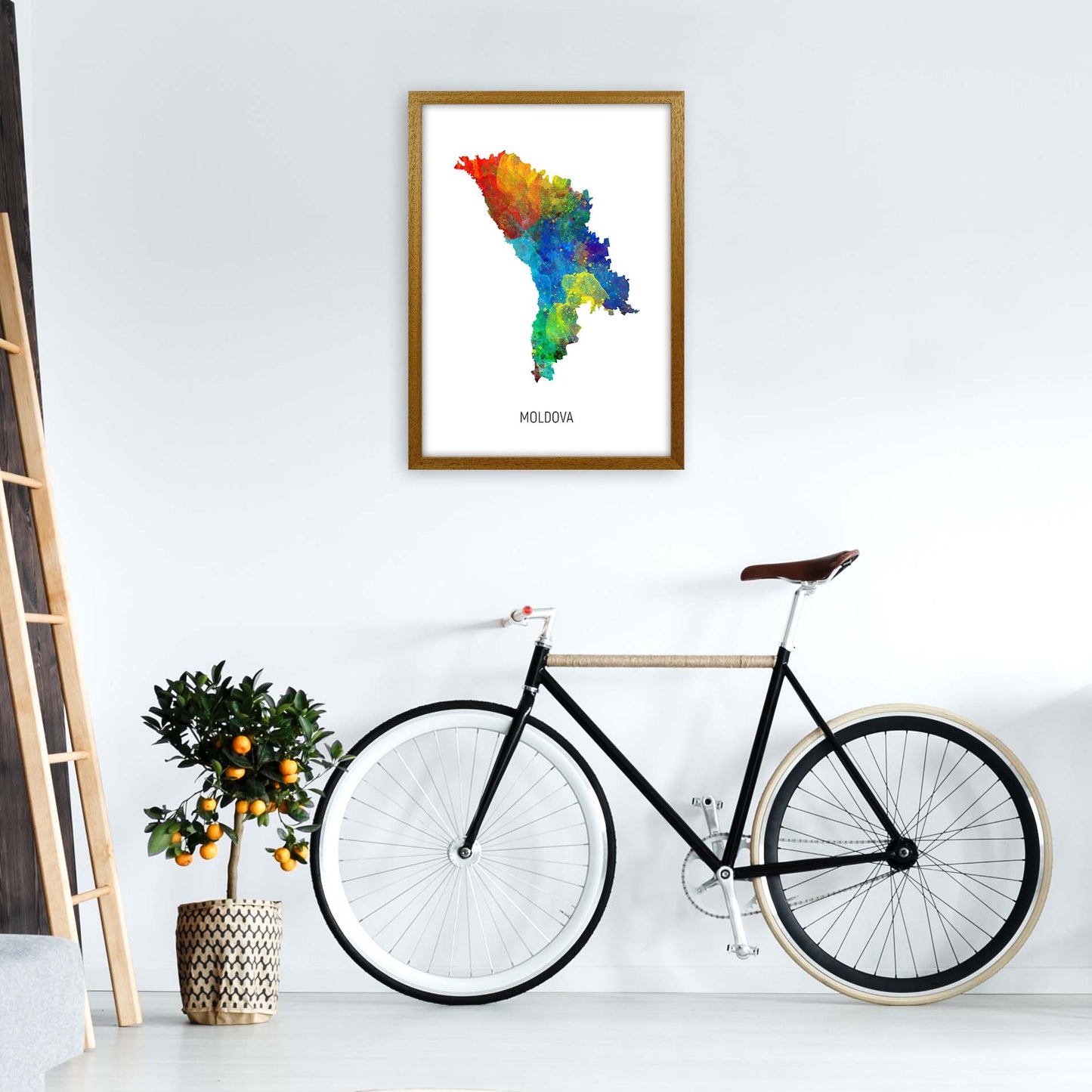 Moldova Watercolour Map Art Print by Michael Tompsett A2 Print Only
