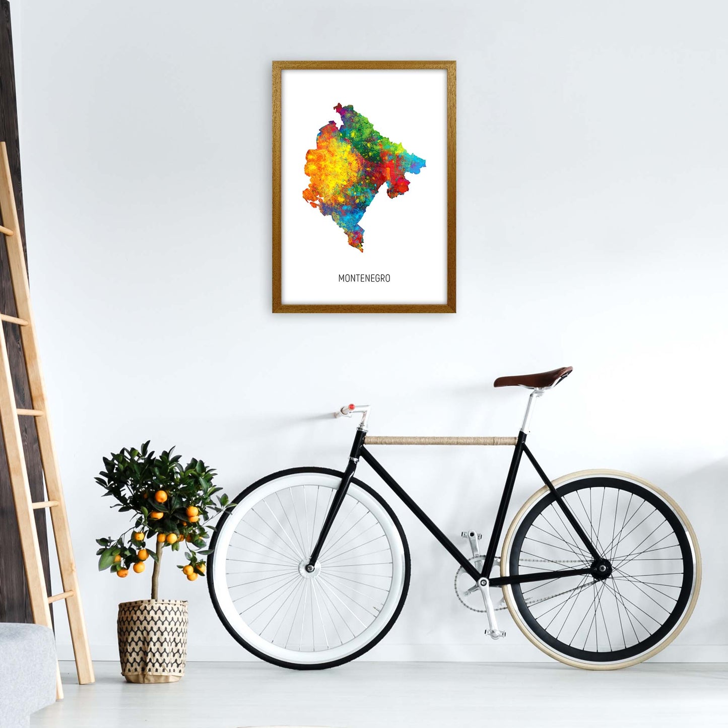 Montenegro Watercolour Map Art Print by Michael Tompsett A2 Print Only