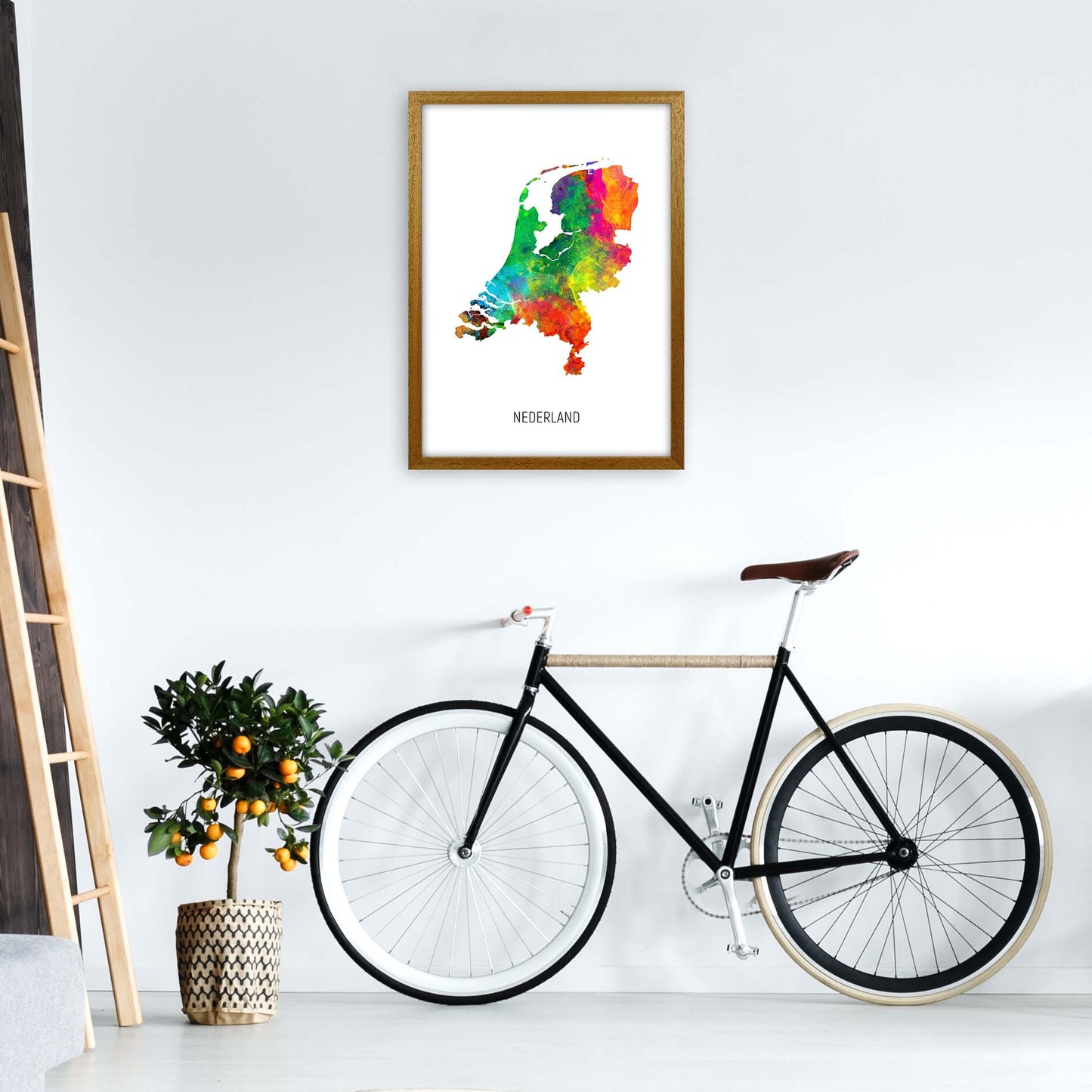 Nederland Watercolour Map Art Print by Michael Tompsett A2 Print Only
