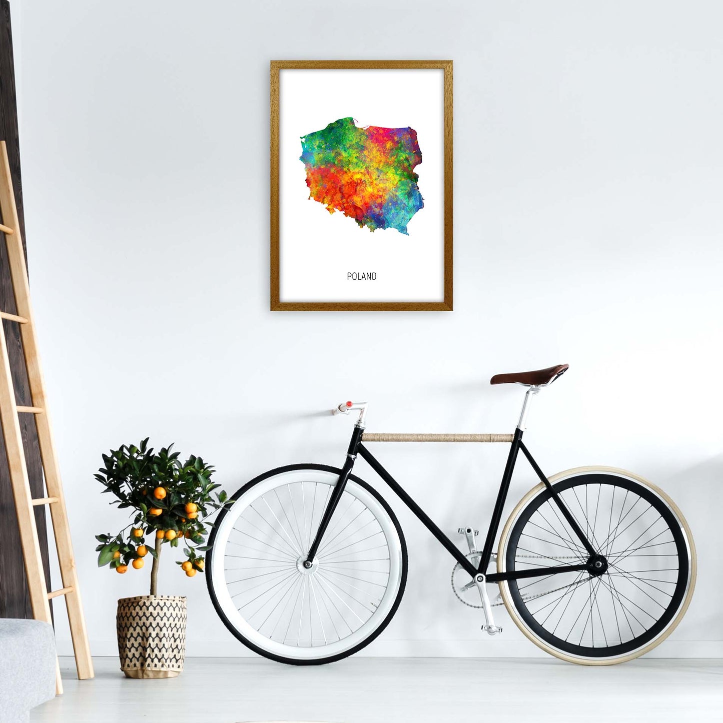 Poland Watercolour Map Art Print by Michael Tompsett A2 Print Only
