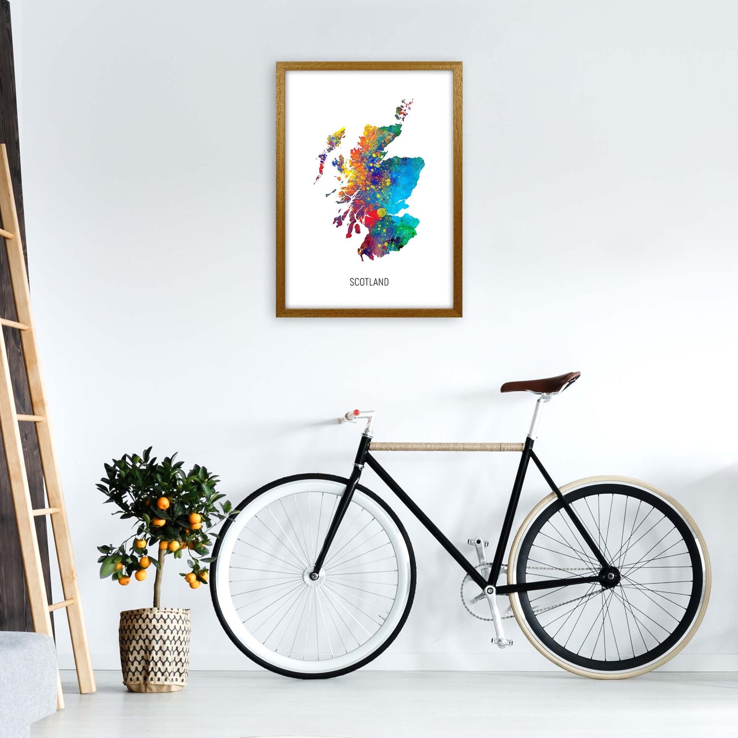 Scotland Watercolour Map Art Print by Michael Tompsett A2 Print Only