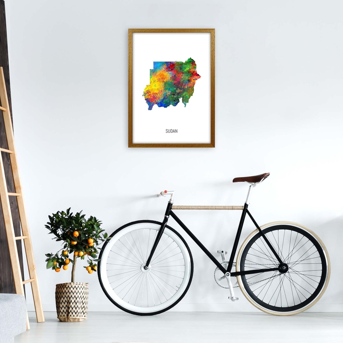 Sudan Watercolour Map Art Print by Michael Tompsett A2 Print Only