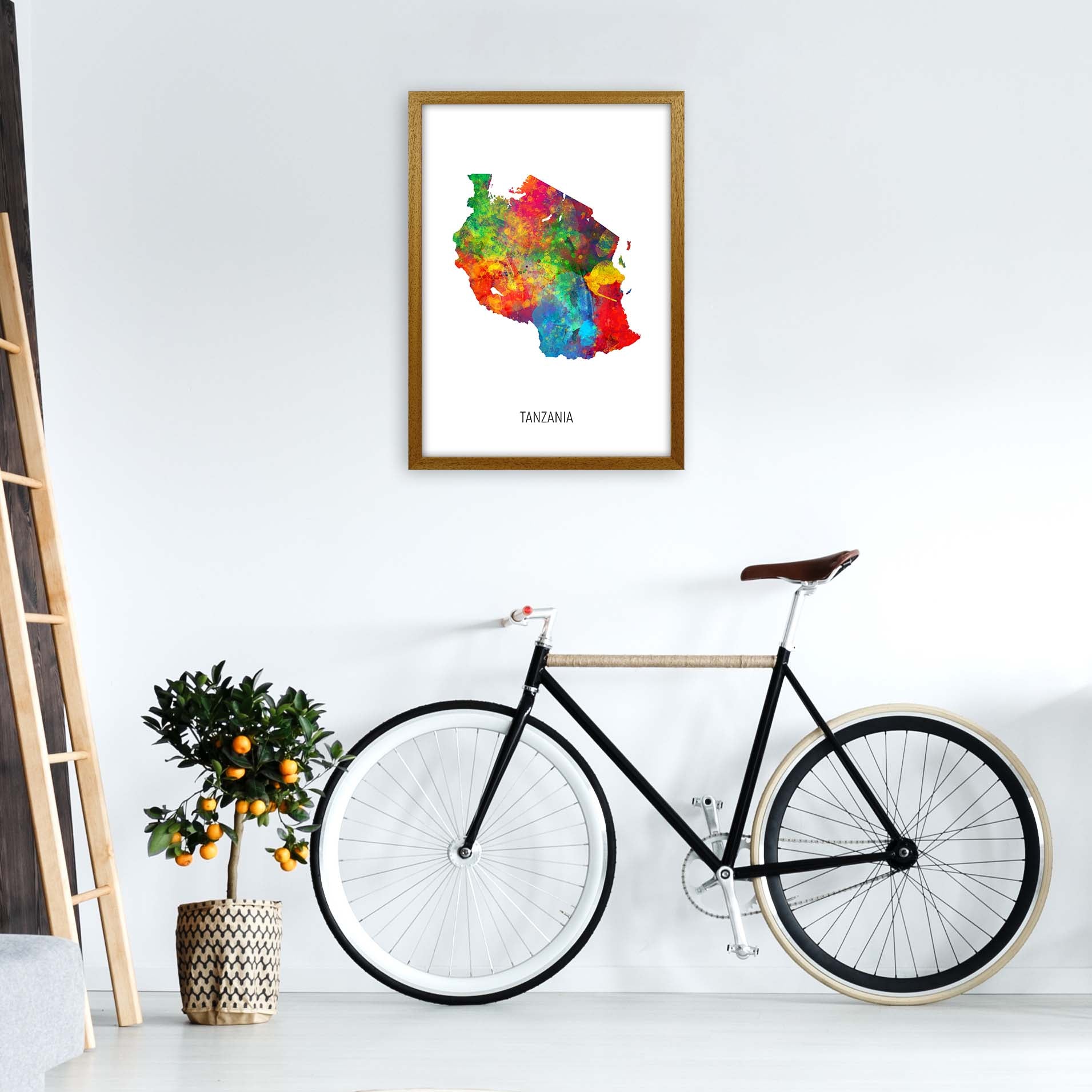 Tanzania Watercolour Map Art Print by Michael Tompsett A2 Print Only