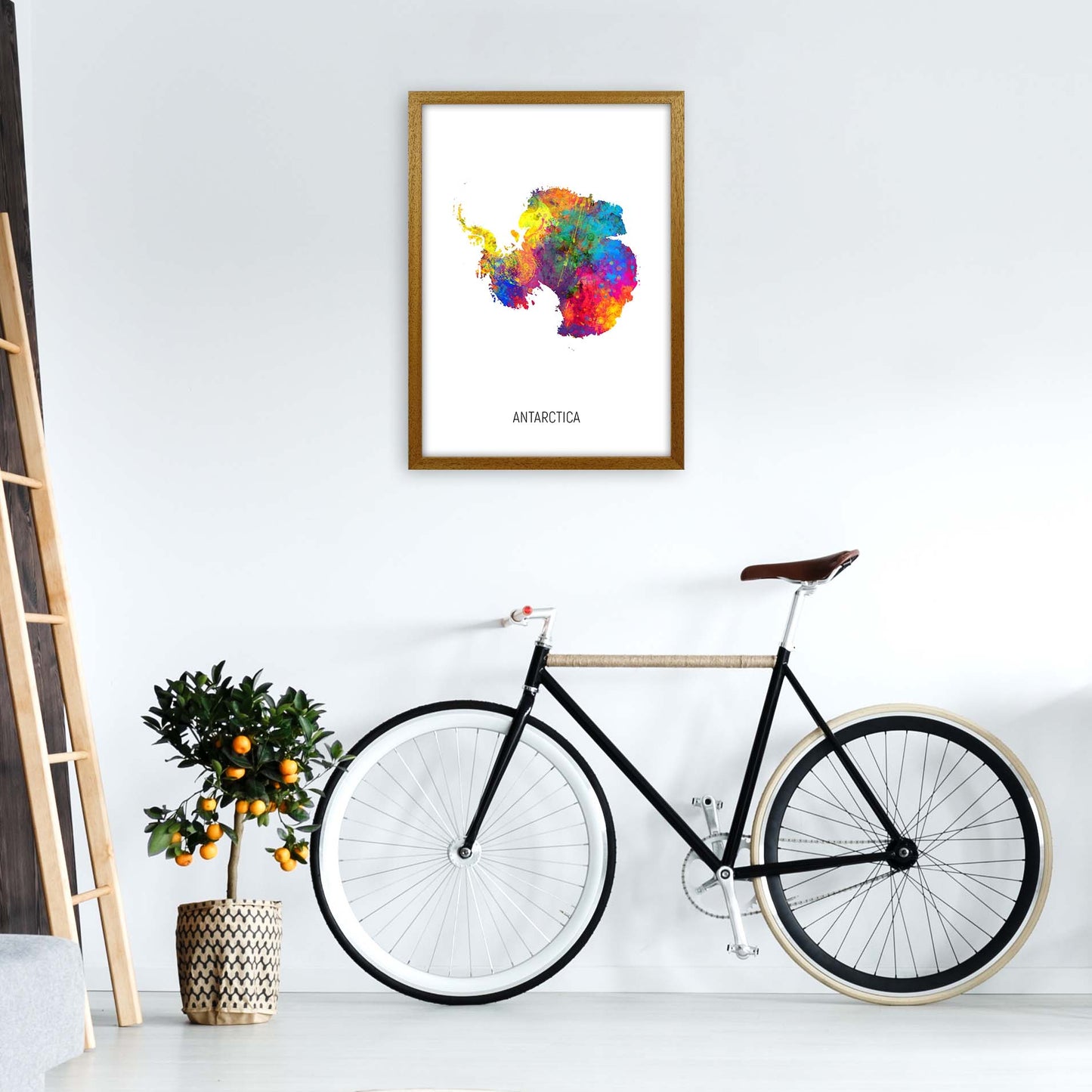 Antarctica Watercolour Map Art Print by Michael Tompsett A2 Print Only