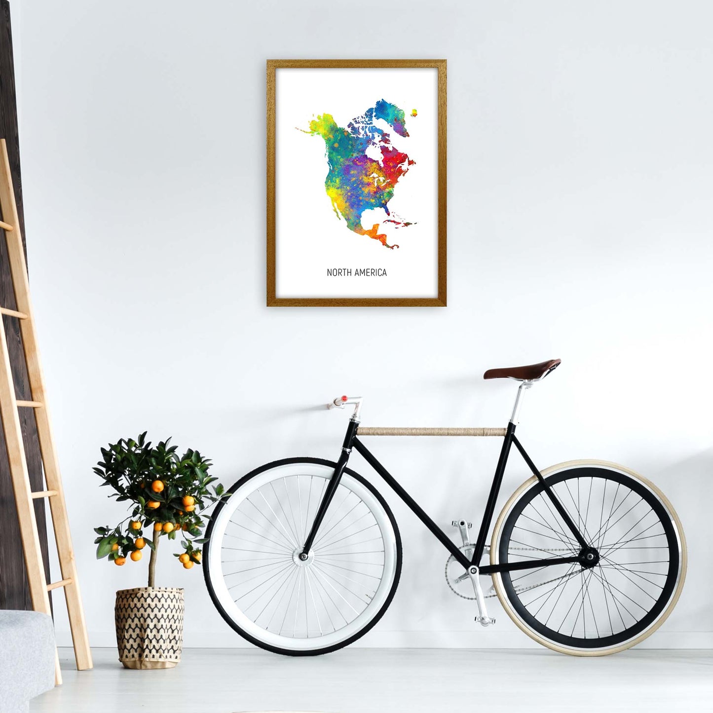 North America Watercolour Map Art Print by Michael Tompsett A2 Print Only