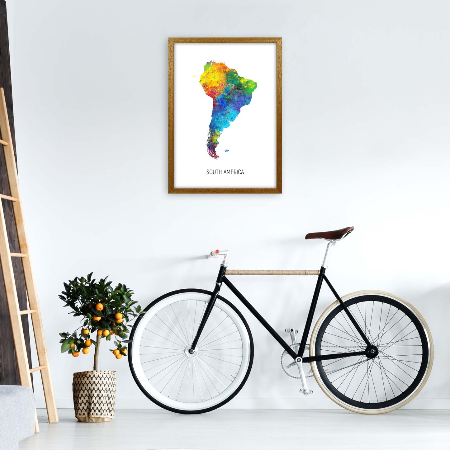 South America Watercolour Map Art Print by Michael Tompsett A2 Print Only