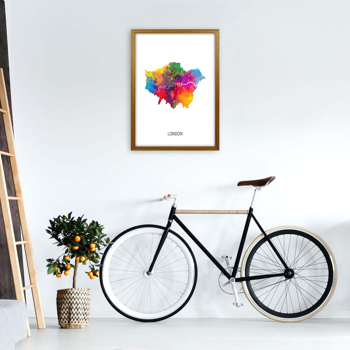 London Watercolour Map Art Print by Michael Tompsett A2 Print Only