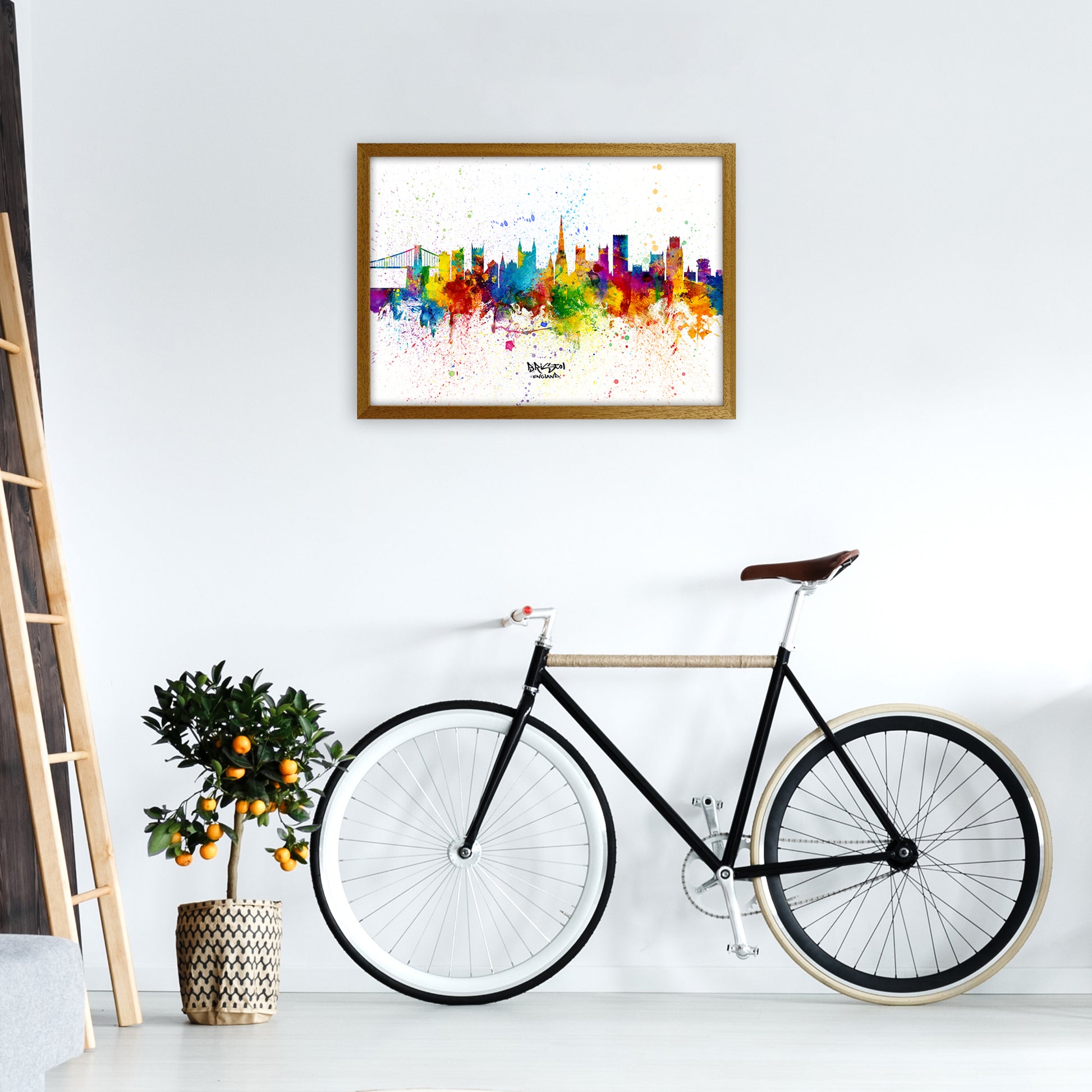 Bristol England Skyline Splash Art Print by Michael Tompsett A2 Print Only