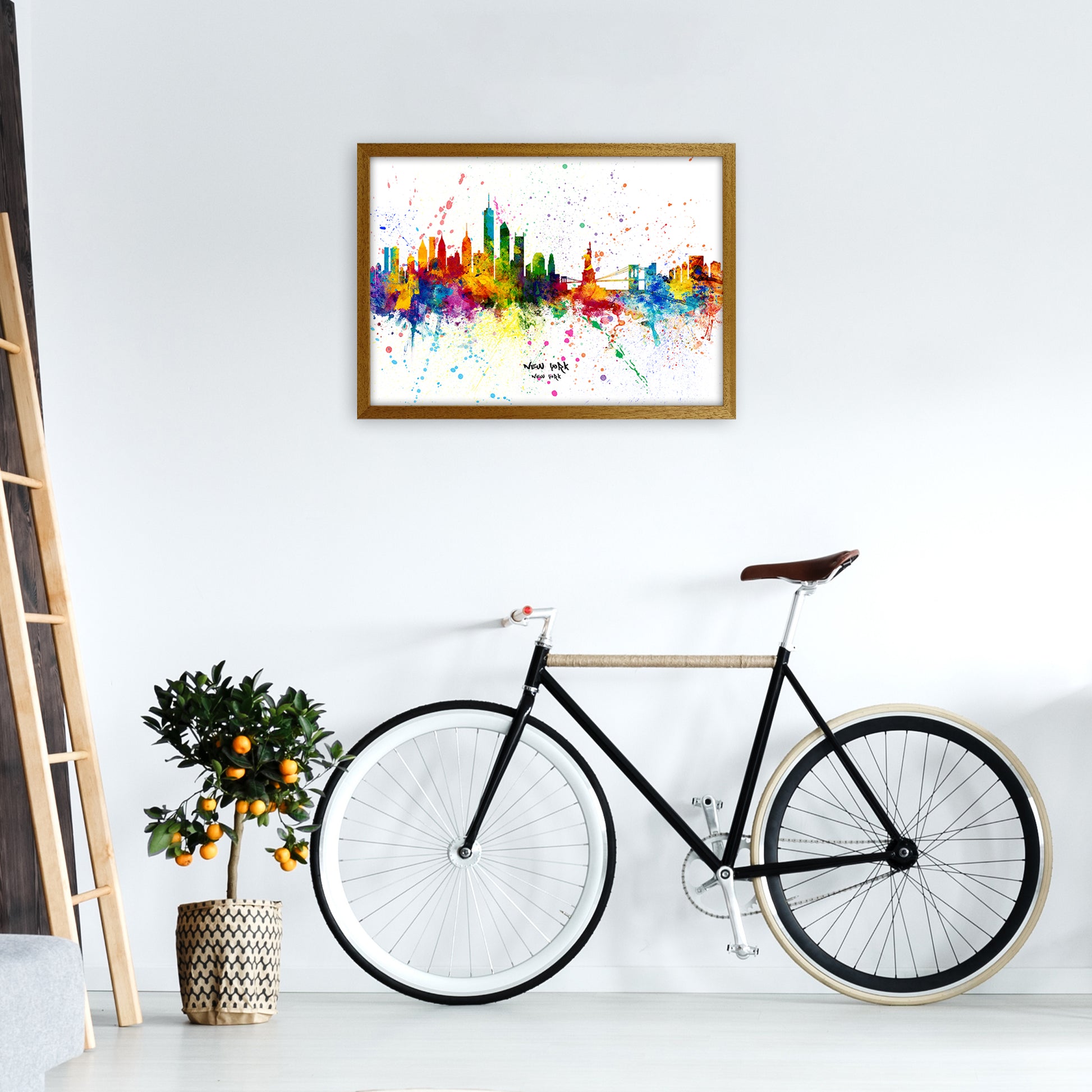 New York New York Skyline Splash Art Print by Michael Tompsett A2 Print Only