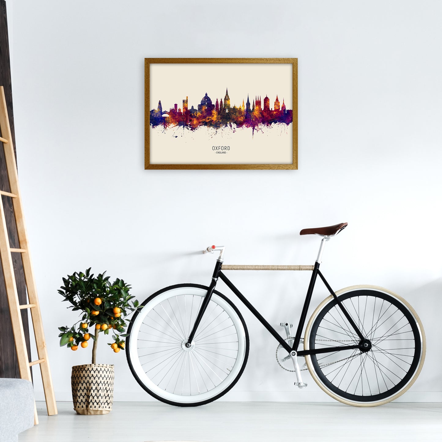 Oxford England Skyline Autumn City Name Art Print by Michael Tompsett A2 Print Only