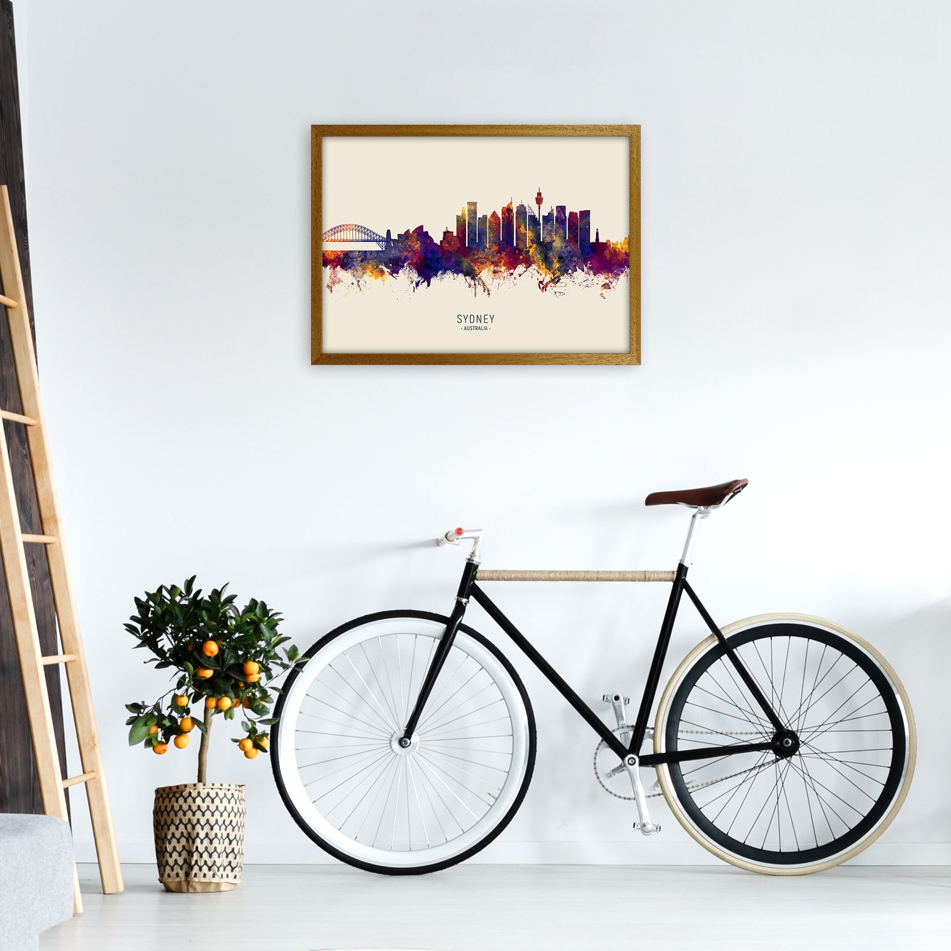 Sydney Australia Skyline Autumn City Name Art Print by Michael Tompsett A2 Print Only