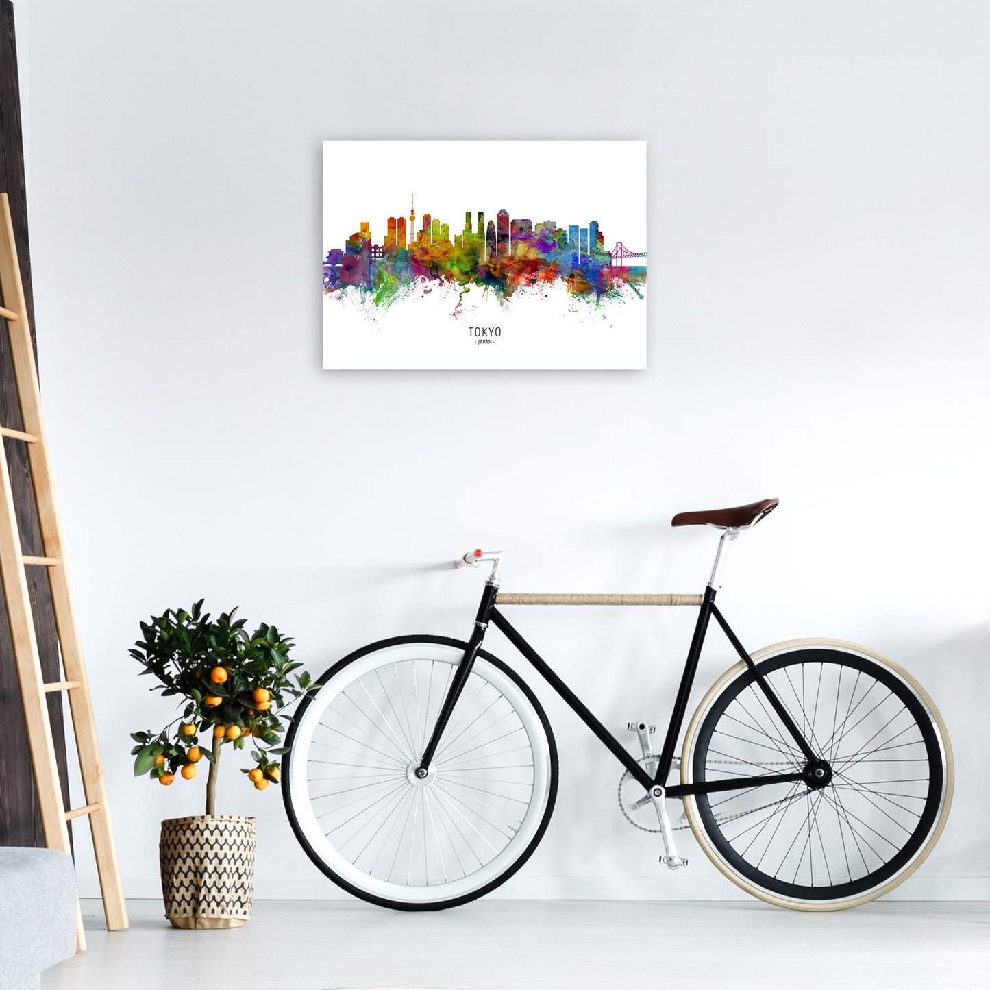 Tokyo Japan Skyline Art Print by Michael Tompsett A2 Black Frame