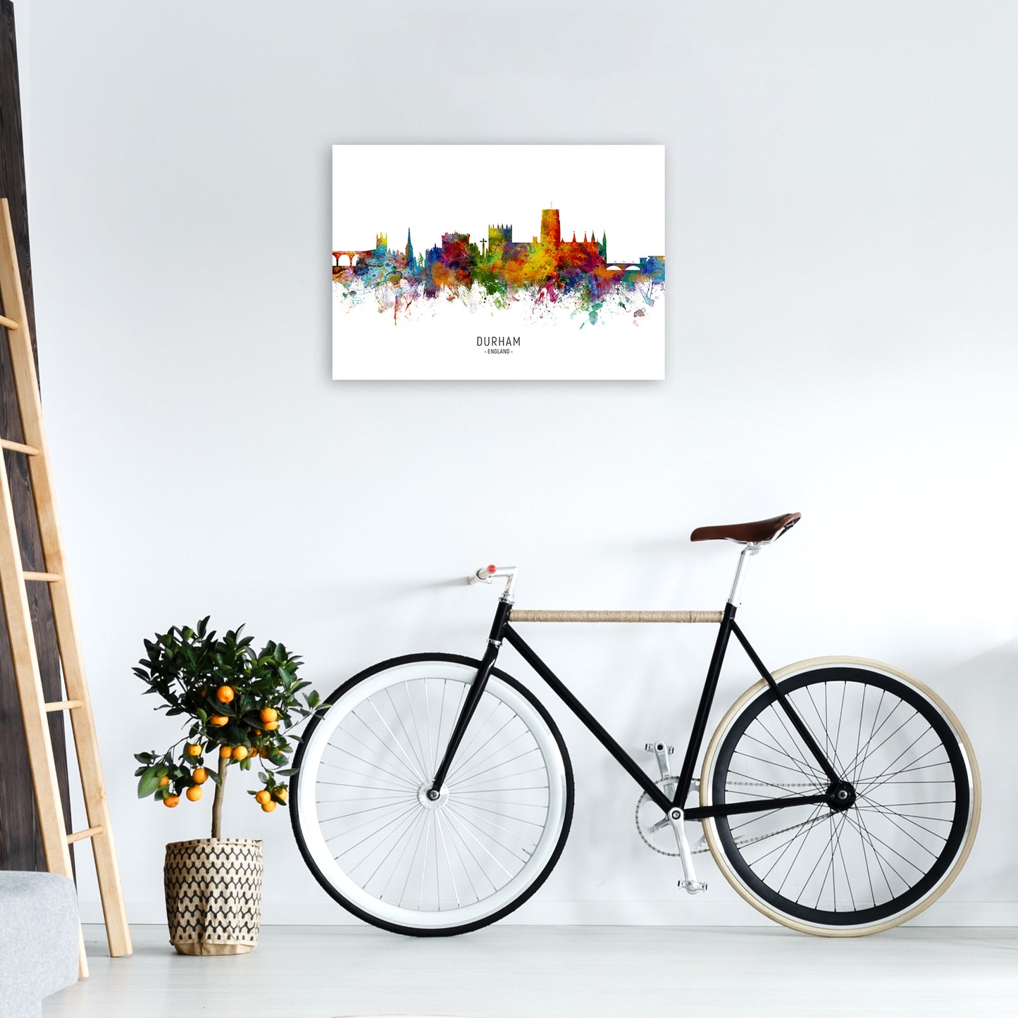 Durham England Skyline Art Print by Michael Tompsett A2 Black Frame