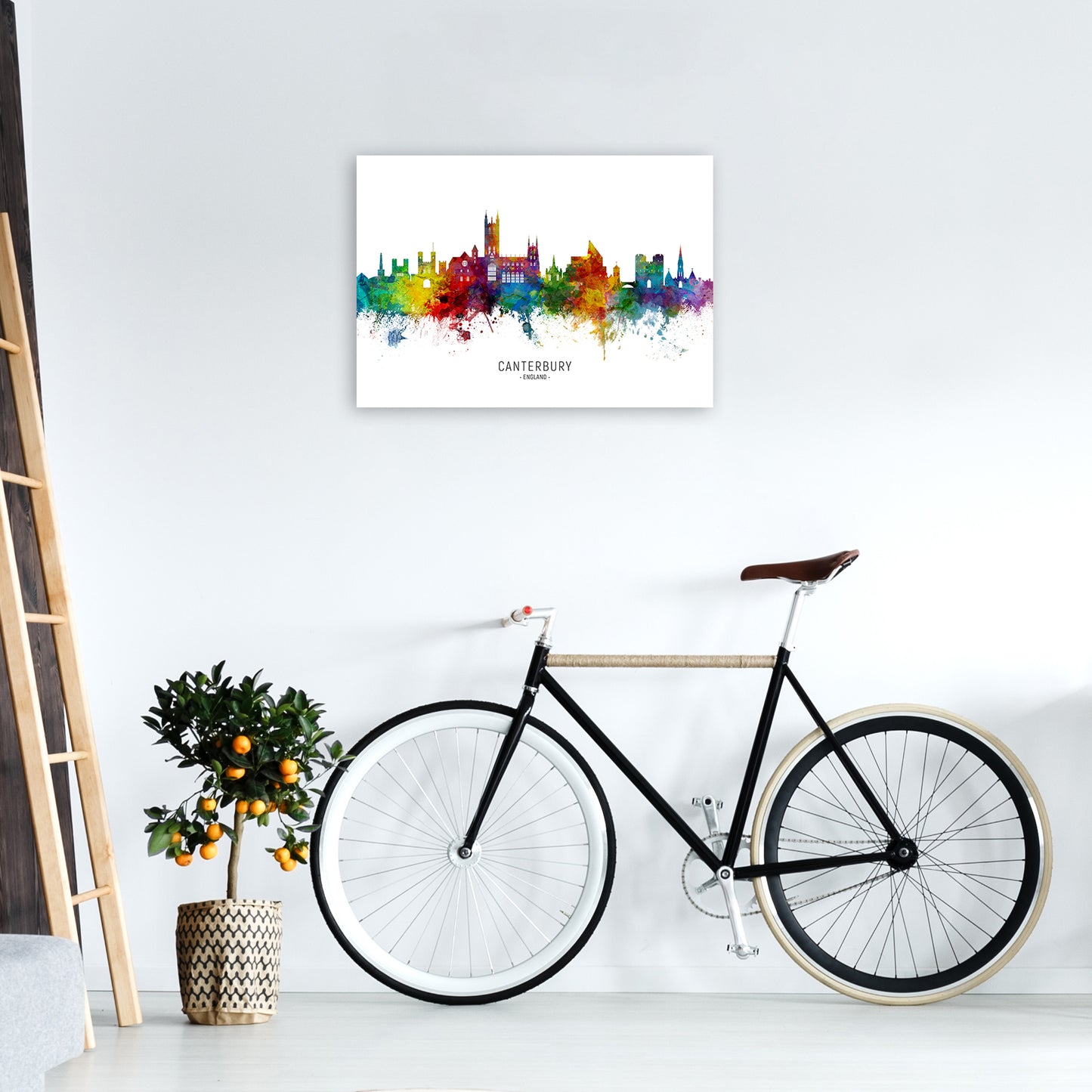 Canterbury England Skyline Art Print by Michael Tompsett A2 Black Frame