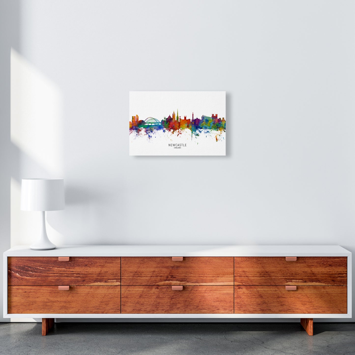 Newcastle England Skyline Art Print by Michael Tompsett A3 Canvas