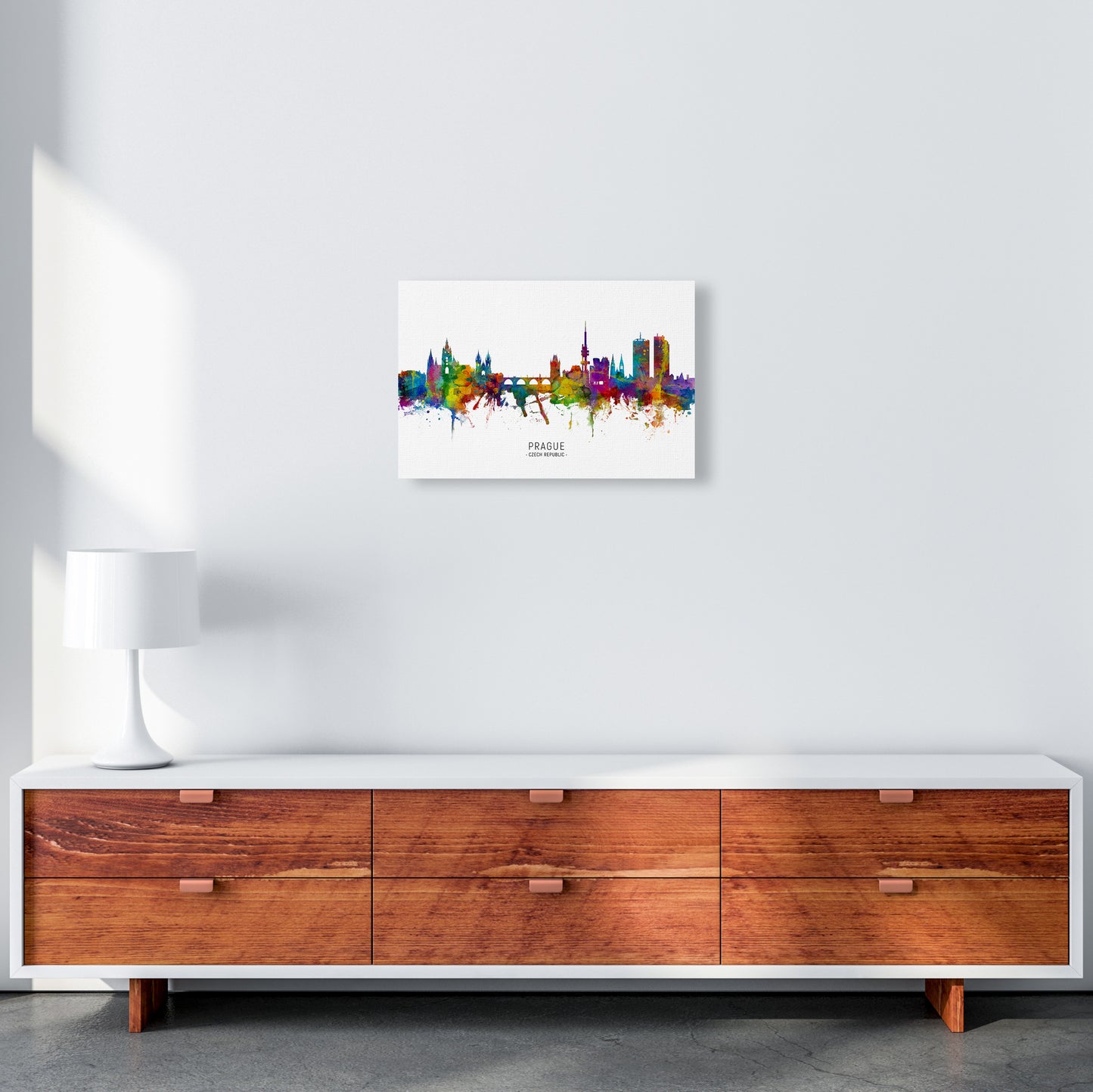 Prague Czech Republic Skyline Art Print by Michael Tompsett A3 Canvas