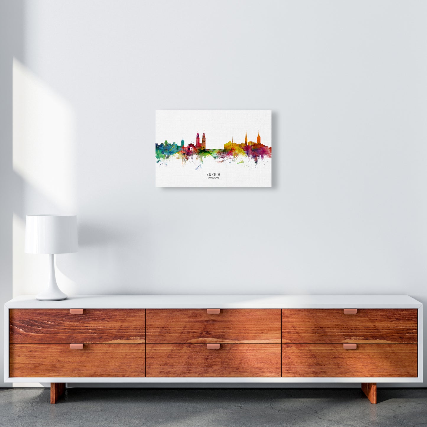 Zurich Switzerland Skyline Art Print by Michael Tompsett A3 Canvas