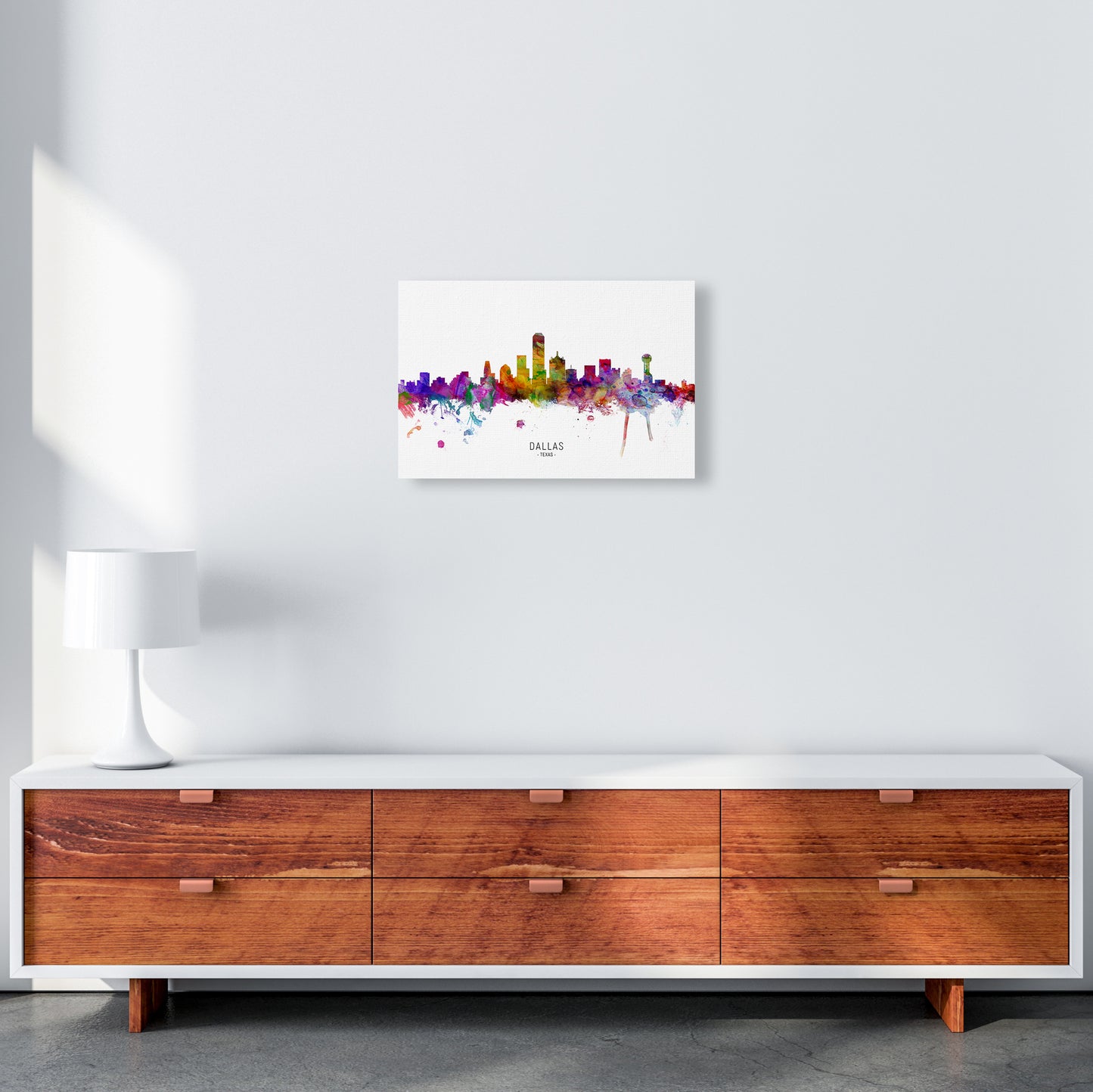 Dallas Texas Skyline Art Print by Michael Tompsett A3 Canvas