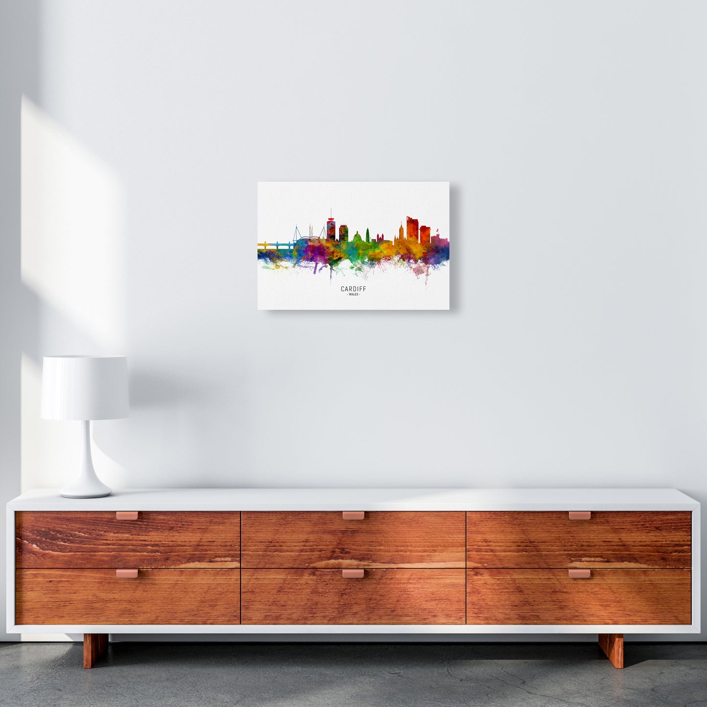 Cardiff Wales Skyline Art Print by Michael Tompsett A3 Canvas