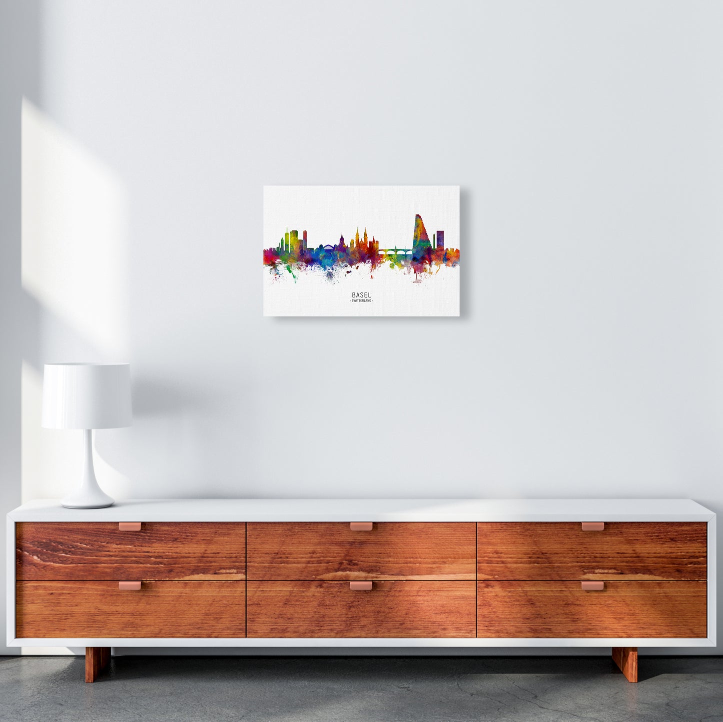 Basel Switzerland Skyline Art Print by Michael Tompsett A3 Canvas