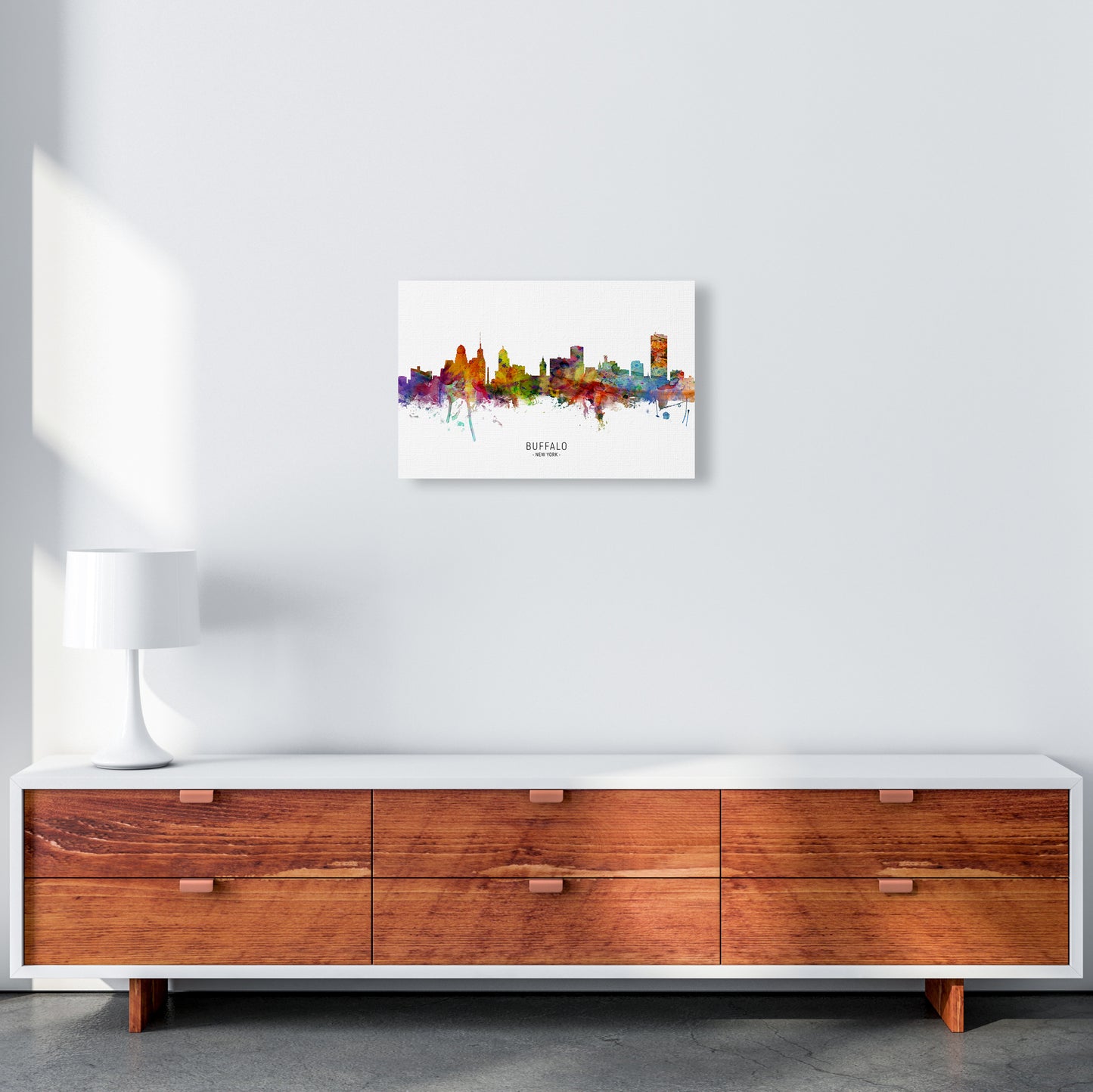 Buffalo New York Skyline Art Print by Michael Tompsett A3 Canvas