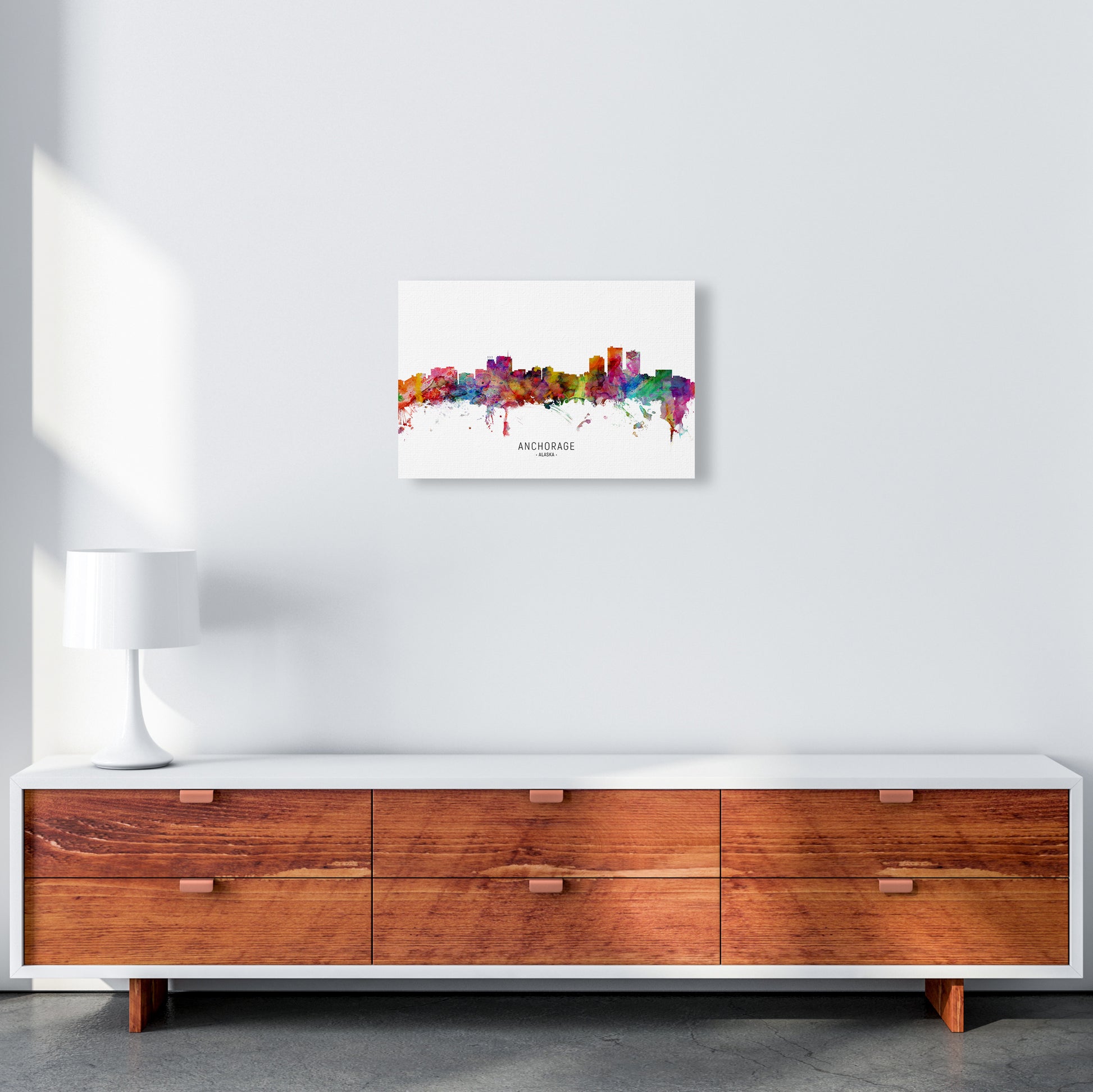 Anchorage Alaska Skyline Art Print by Michael Tompsett A3 Canvas