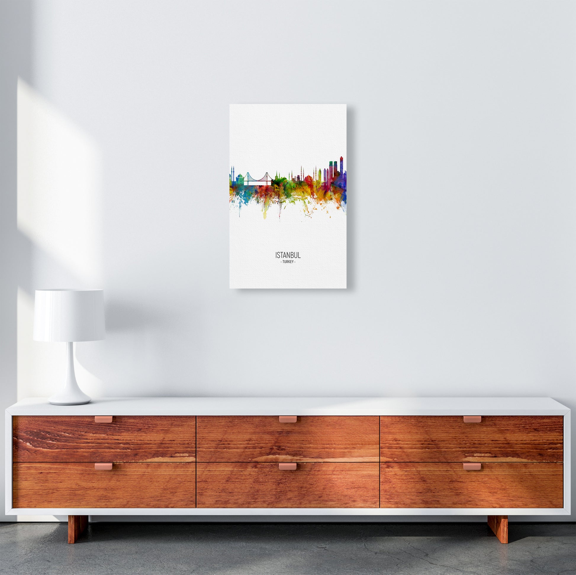 Istanbul Turkey Skyline Portrait Art Print by Michael Tompsett A3 Canvas