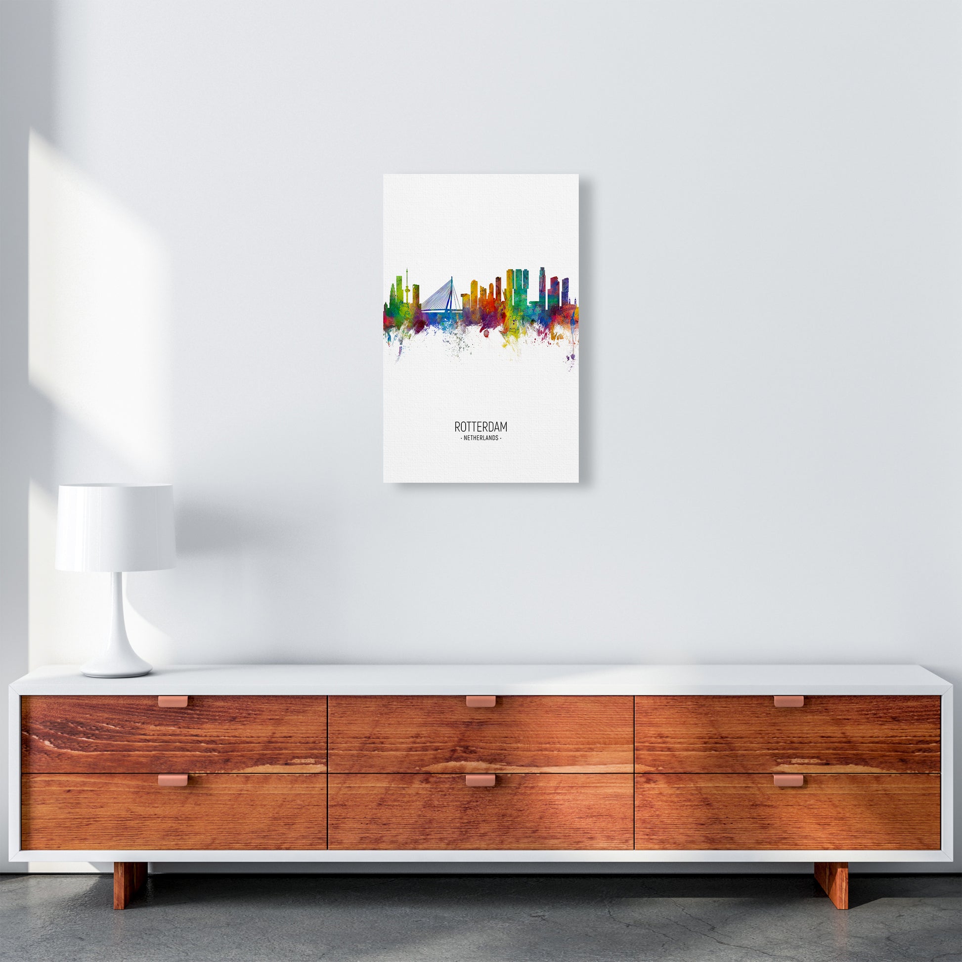 Rotterdam Netherlands Skyline Portrait Art Print by Michael Tompsett A3 Canvas