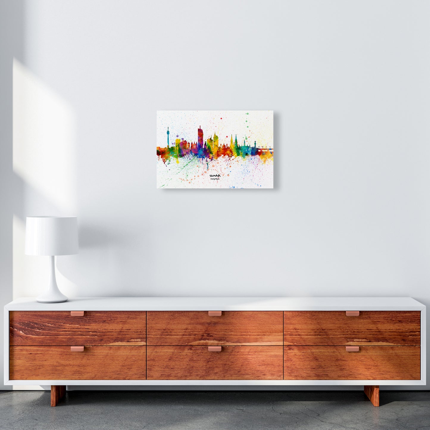 Vienna Austria Skyline Splash Art Print by Michael Tompsett A3 Canvas