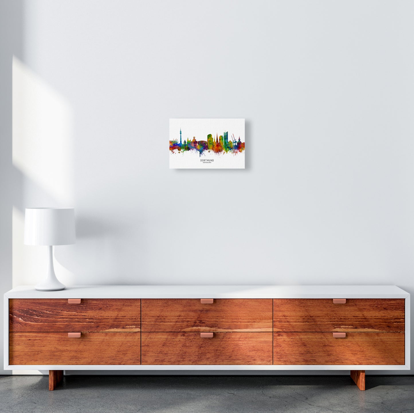 Dortmund Deutschland Skyline Art Print by Michael Tompsett A4 Canvas