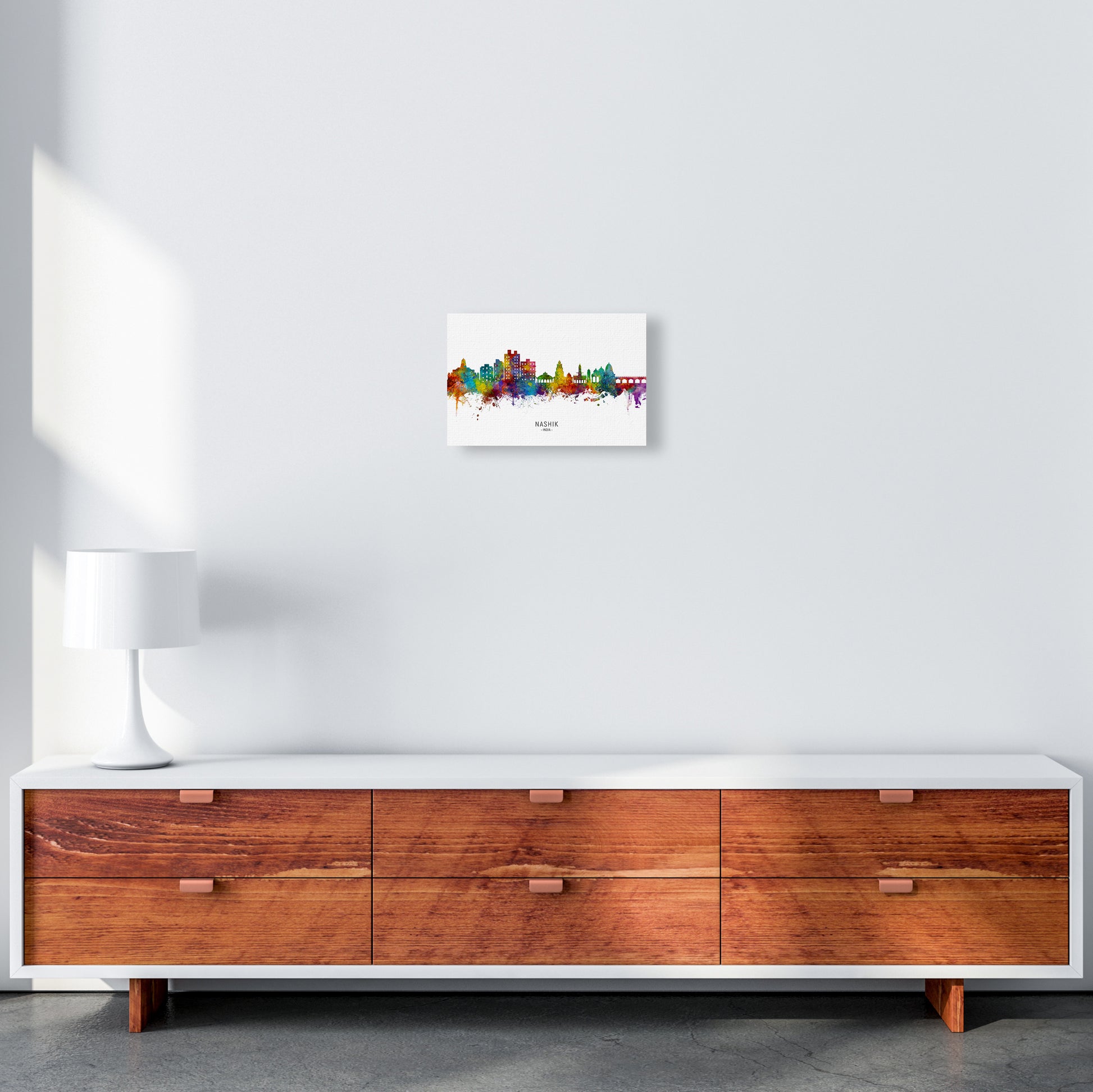 Nashik India Skyline  Art Print by Michael Tompsett A4 Canvas