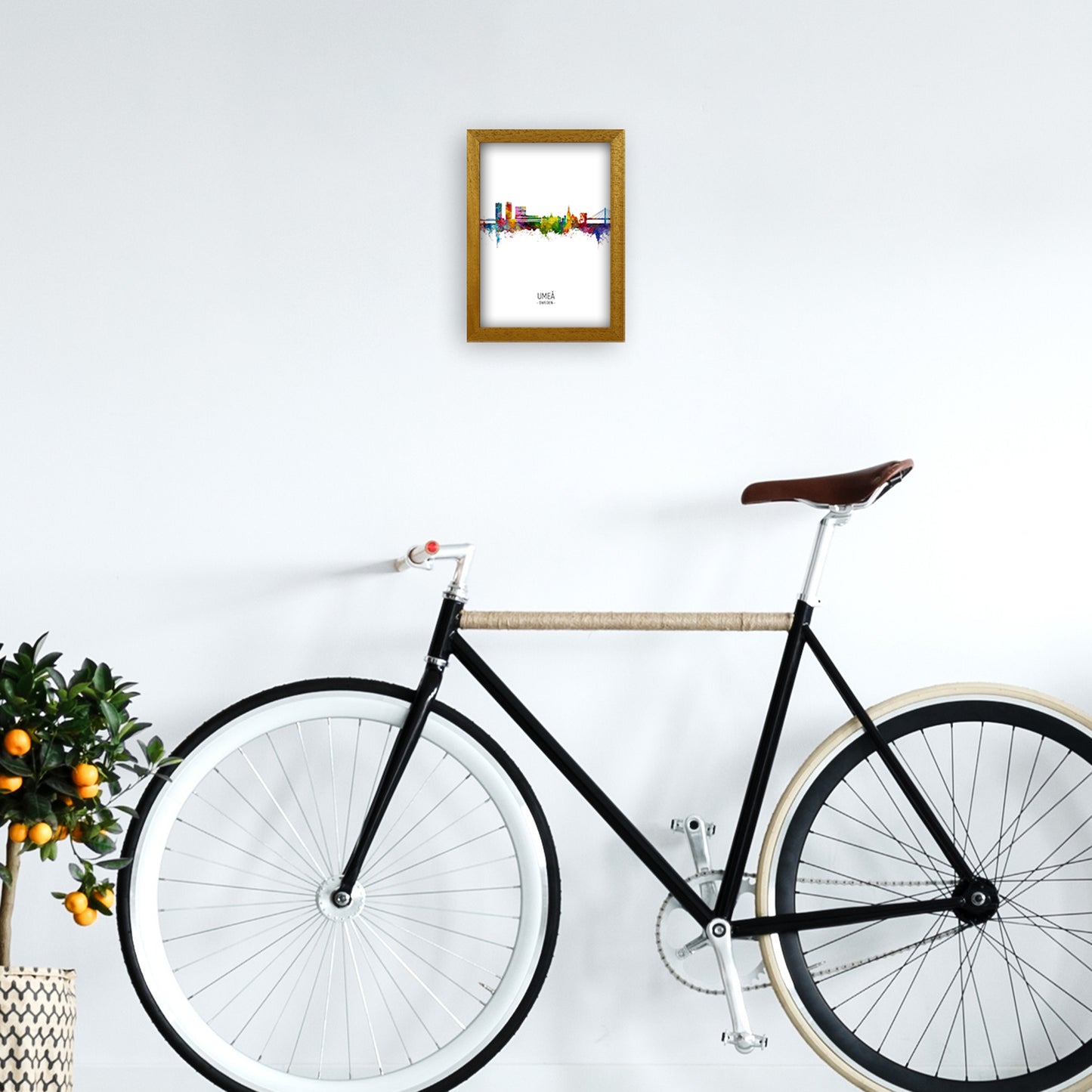 Umea Sweden Skyline Portrait Art Print by Michael Tompsett A4 Print Only