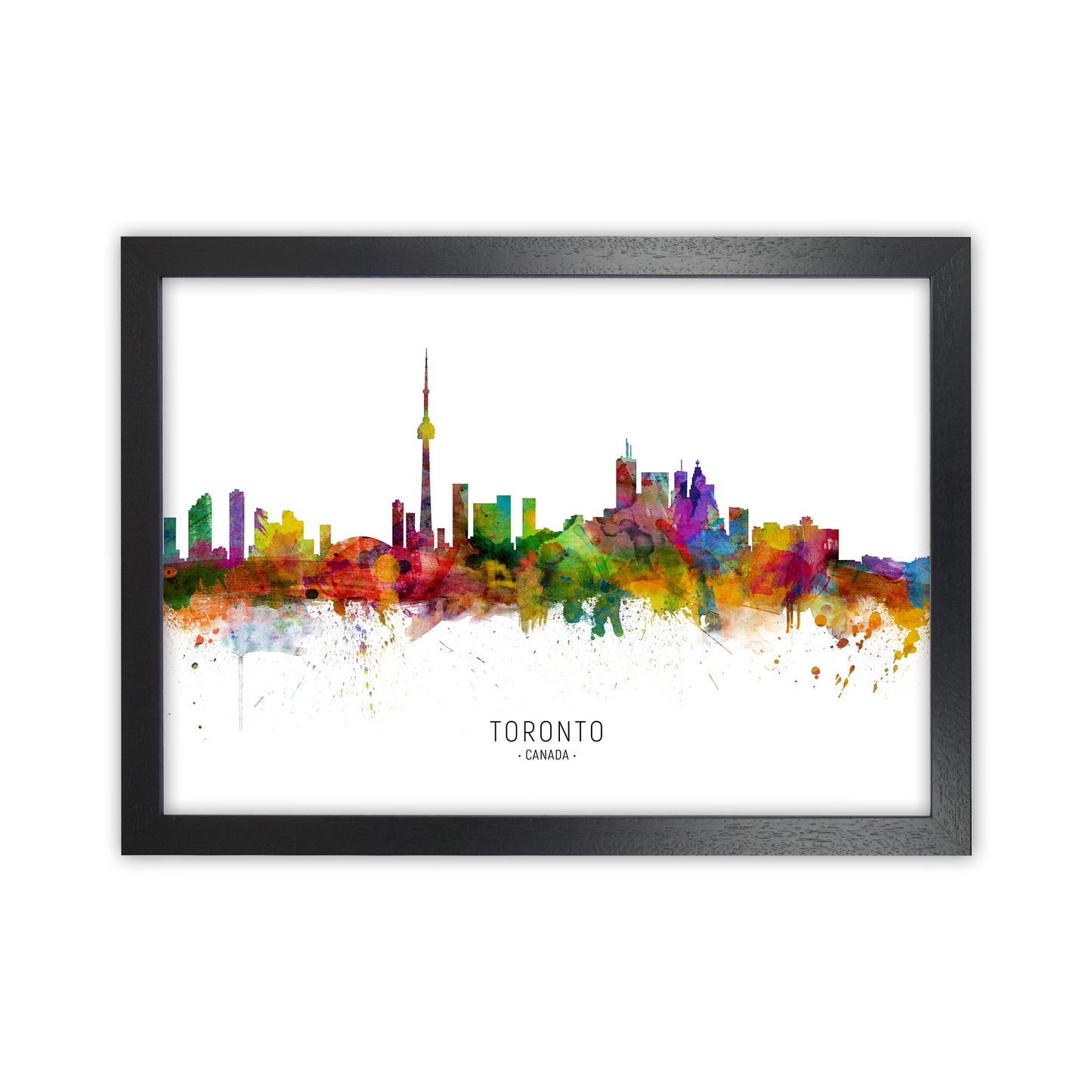 Toronto Canada Skyline Art Print by Michael Tompsett Black Grain
