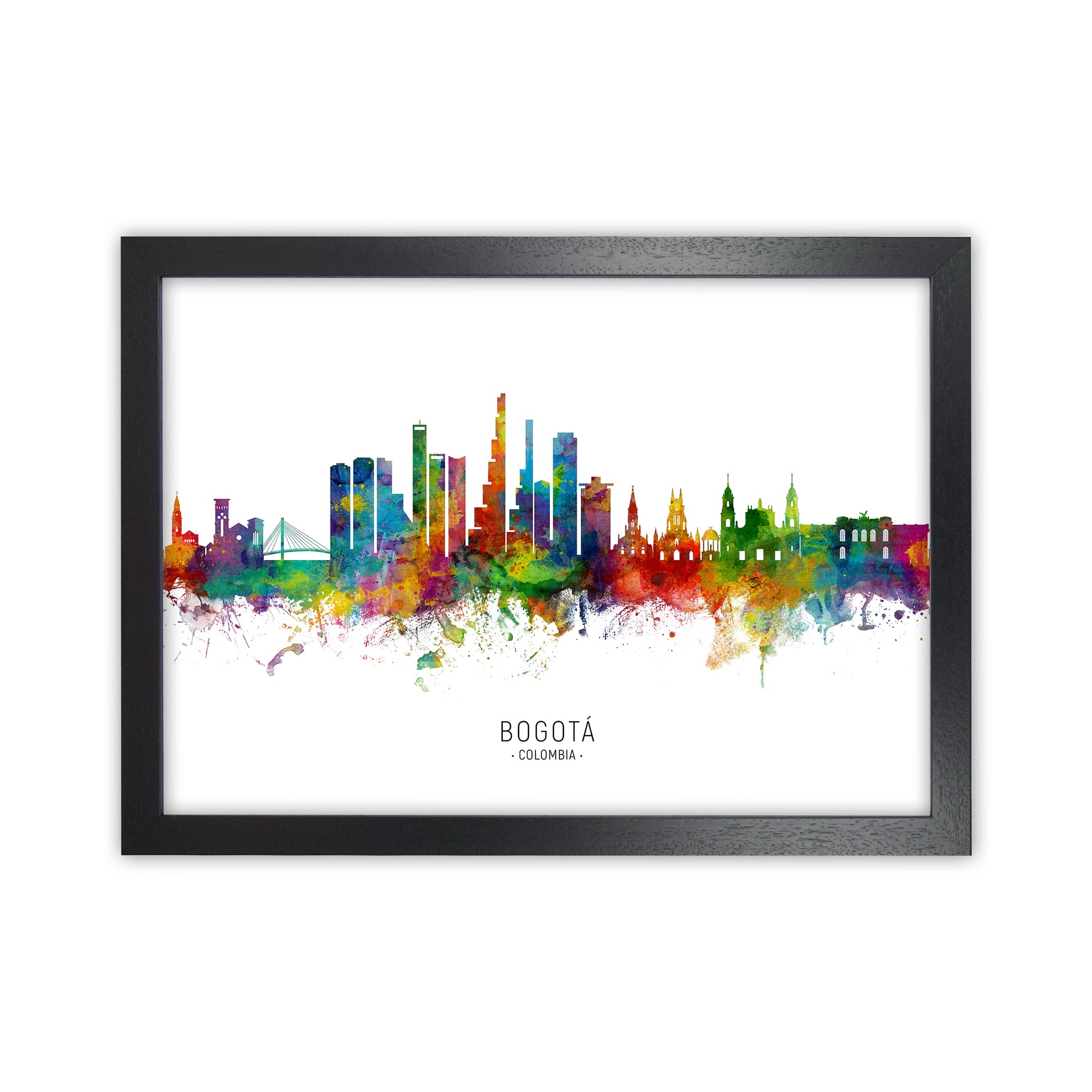 Bogota Colombia Skyline Art Print by Michael Tompsett Black Grain