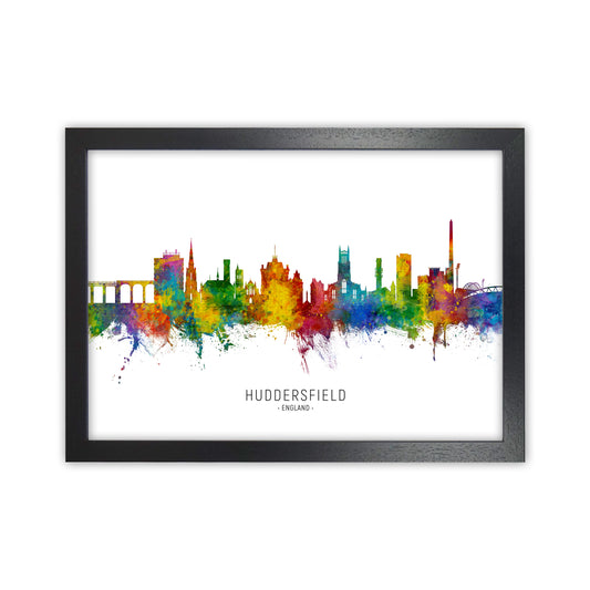 Huddersfield England Skyline Art Print by Michael Tompsett Black Grain