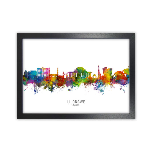Lilongwe Malawi Skyline Art Print by Michael Tompsett Black Grain