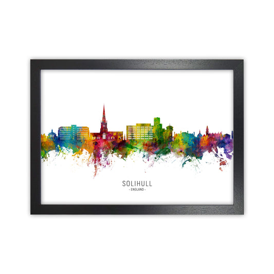 Solihull England Skyline Art Print by Michael Tompsett Black Grain