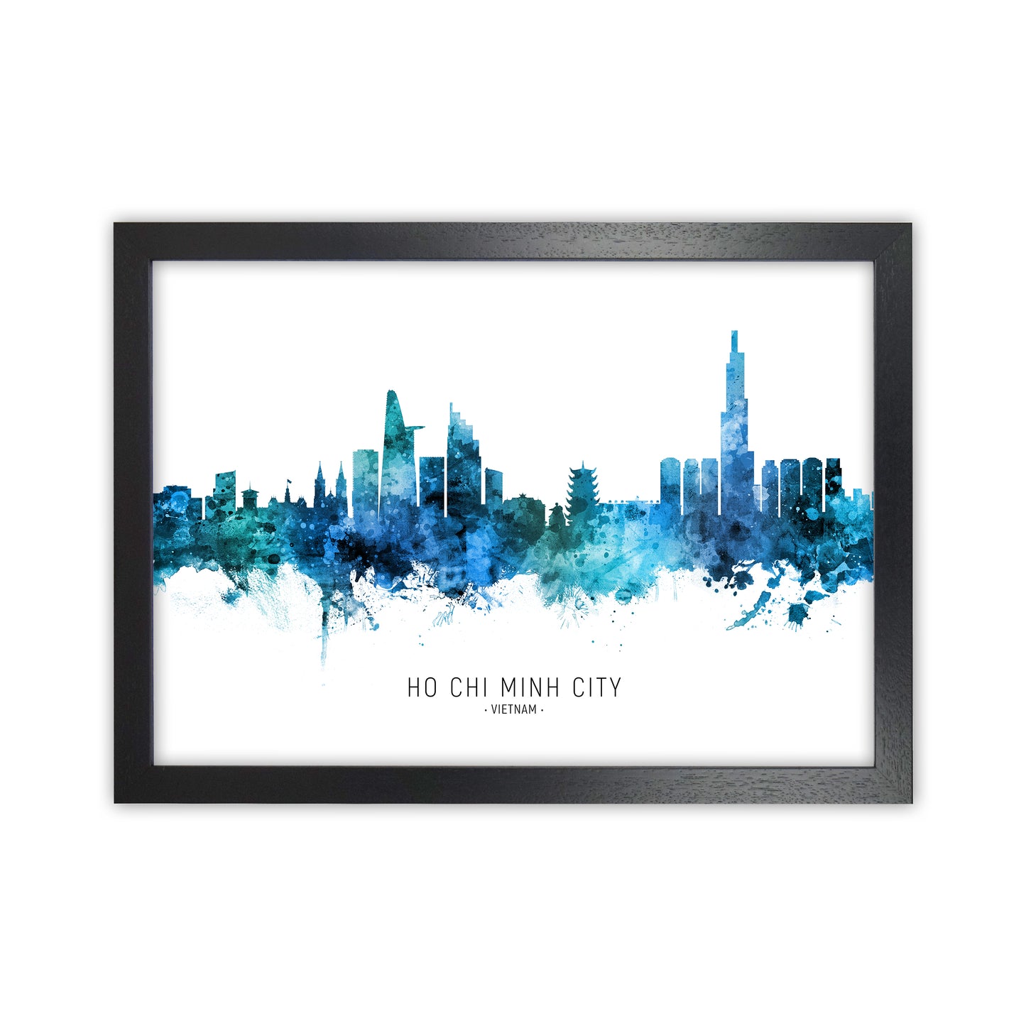 Ho Chi Minh City Vietnam Skyline Blue City Name by Michael Tompsett Black Grain