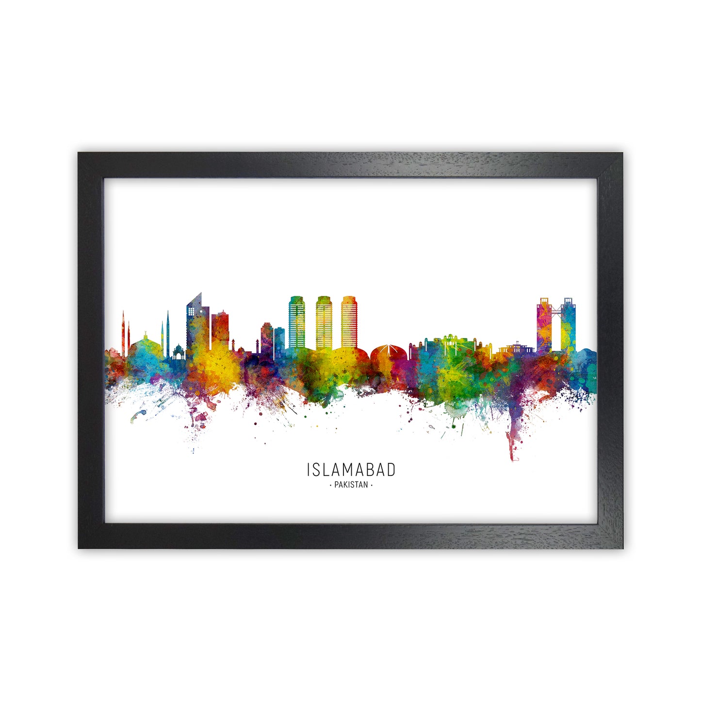 Islamabad Pakistan Skyline Art Print by Michael Tompsett Black Grain